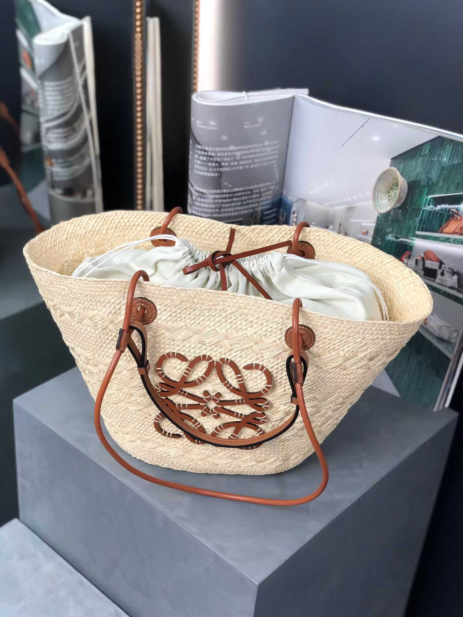 LOEWE Anagram Basket 46X15X24cm