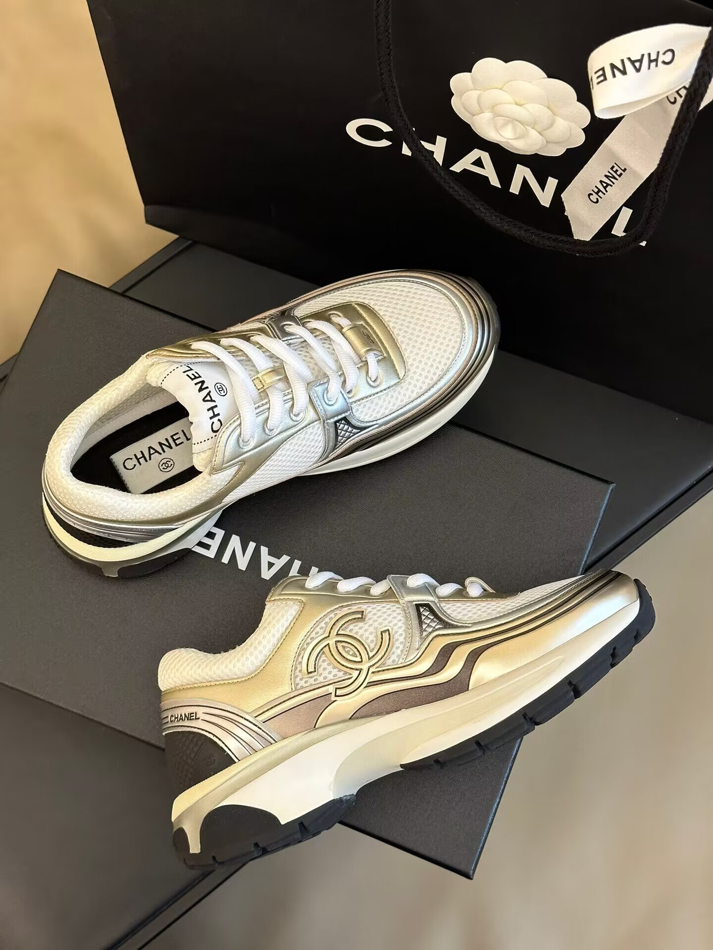 Chanel CC Runner Gold Laminate