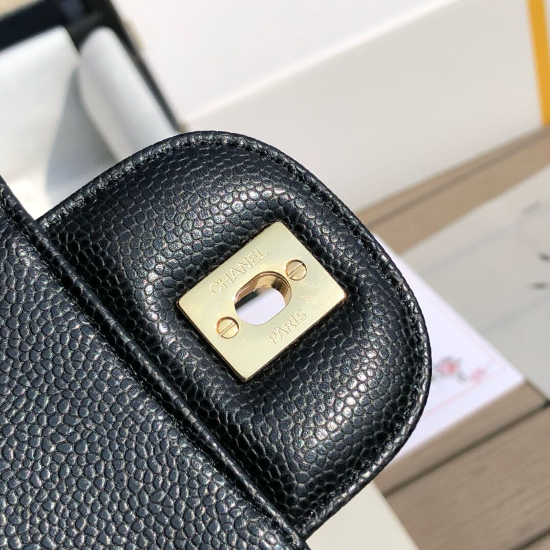 Chanel Classic Flap Jumbo 30cm CF Black Gold 7.6 × 11.7 × 3.9 in