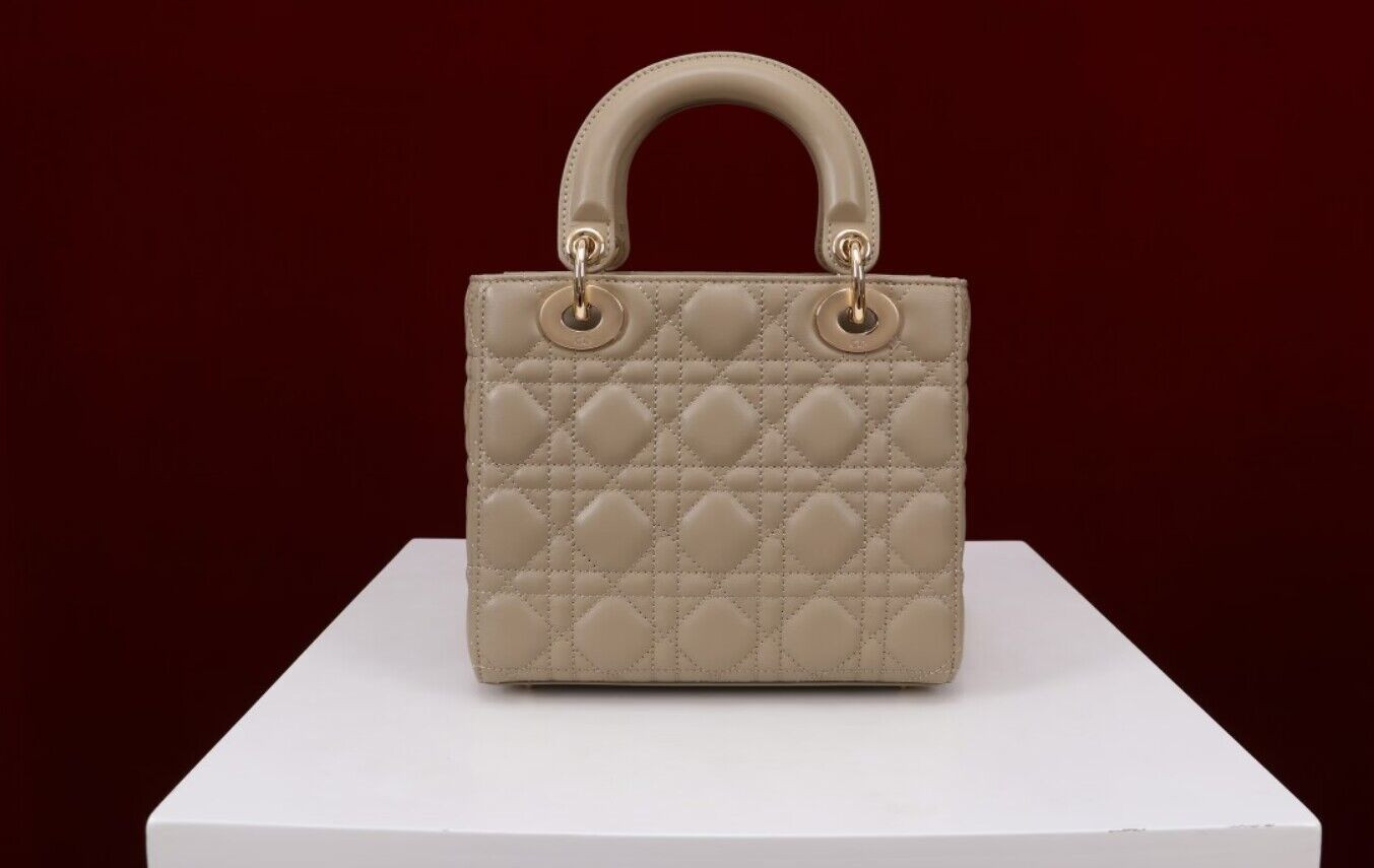Small Lady Dior My ABCDior Bag Sand Colored 20 x 17 x 8 cm