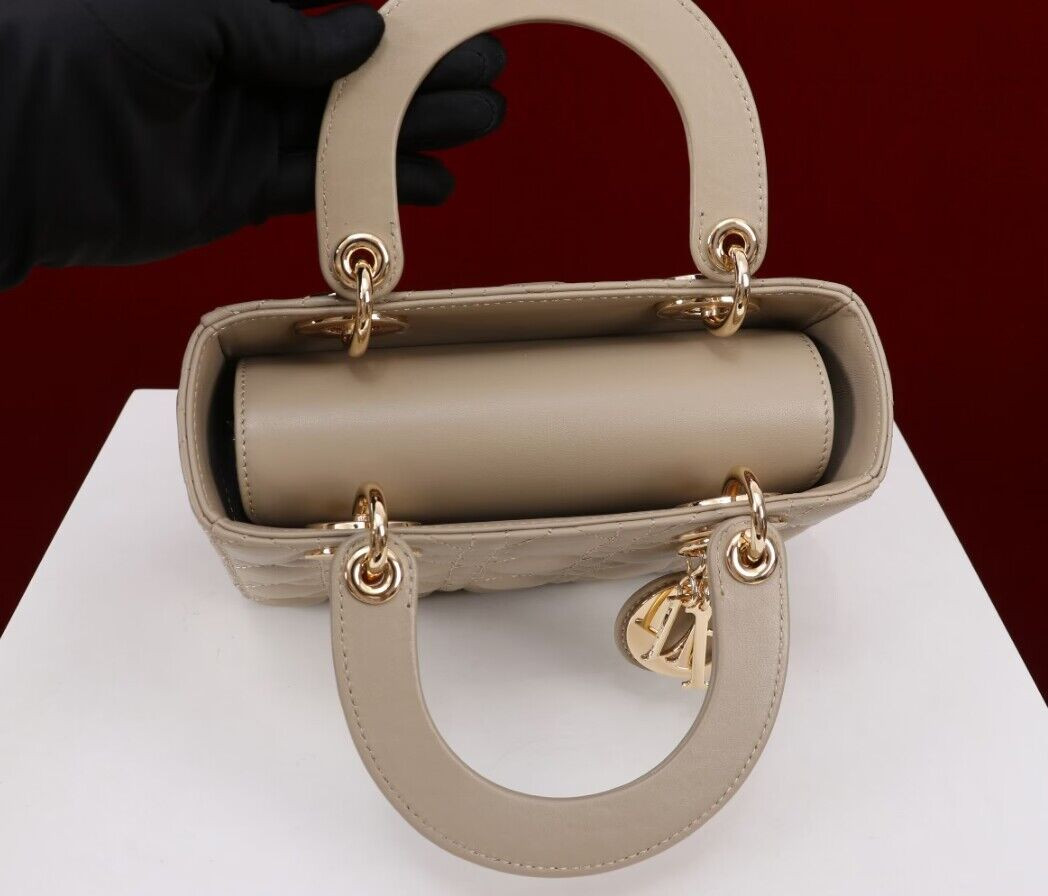 Small Lady Dior My ABCDior Bag Sand Colored 20 x 17 x 8 cm