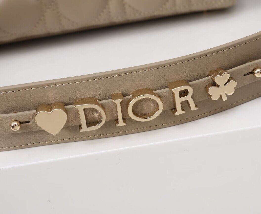 Small Lady Dior My ABCDior Bag Sand Colored 20 x 17 x 8 cm