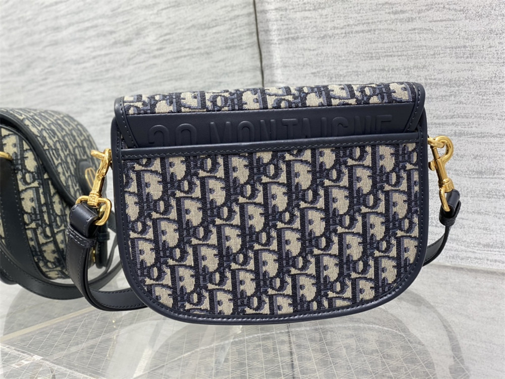 MEDIUM DIOR BOBBY BAG Blue Dior Oblique Jacquard