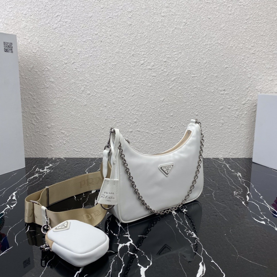 Prada Re-Edition 2005 Re-Nylon bag white
