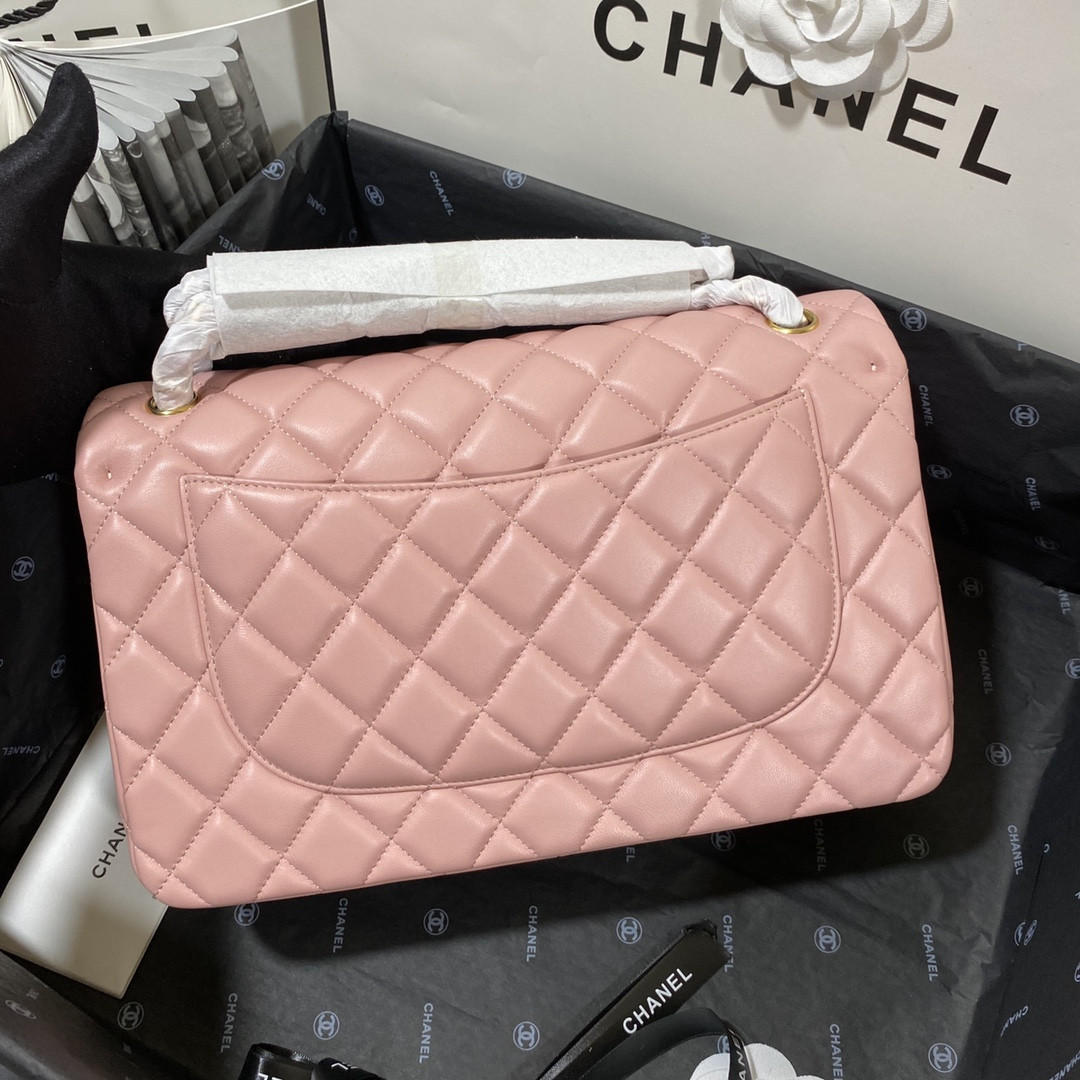 CHANEL CLASSIC FLAP JUMBO 30CM CF PINK GOLD 7.6 × 11.7 × 3.9 in