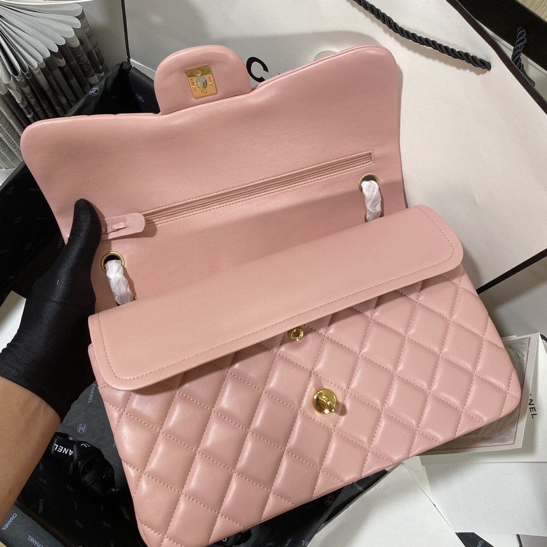 CHANEL CLASSIC FLAP JUMBO 30CM CF PINK GOLD 7.6 × 11.7 × 3.9 in