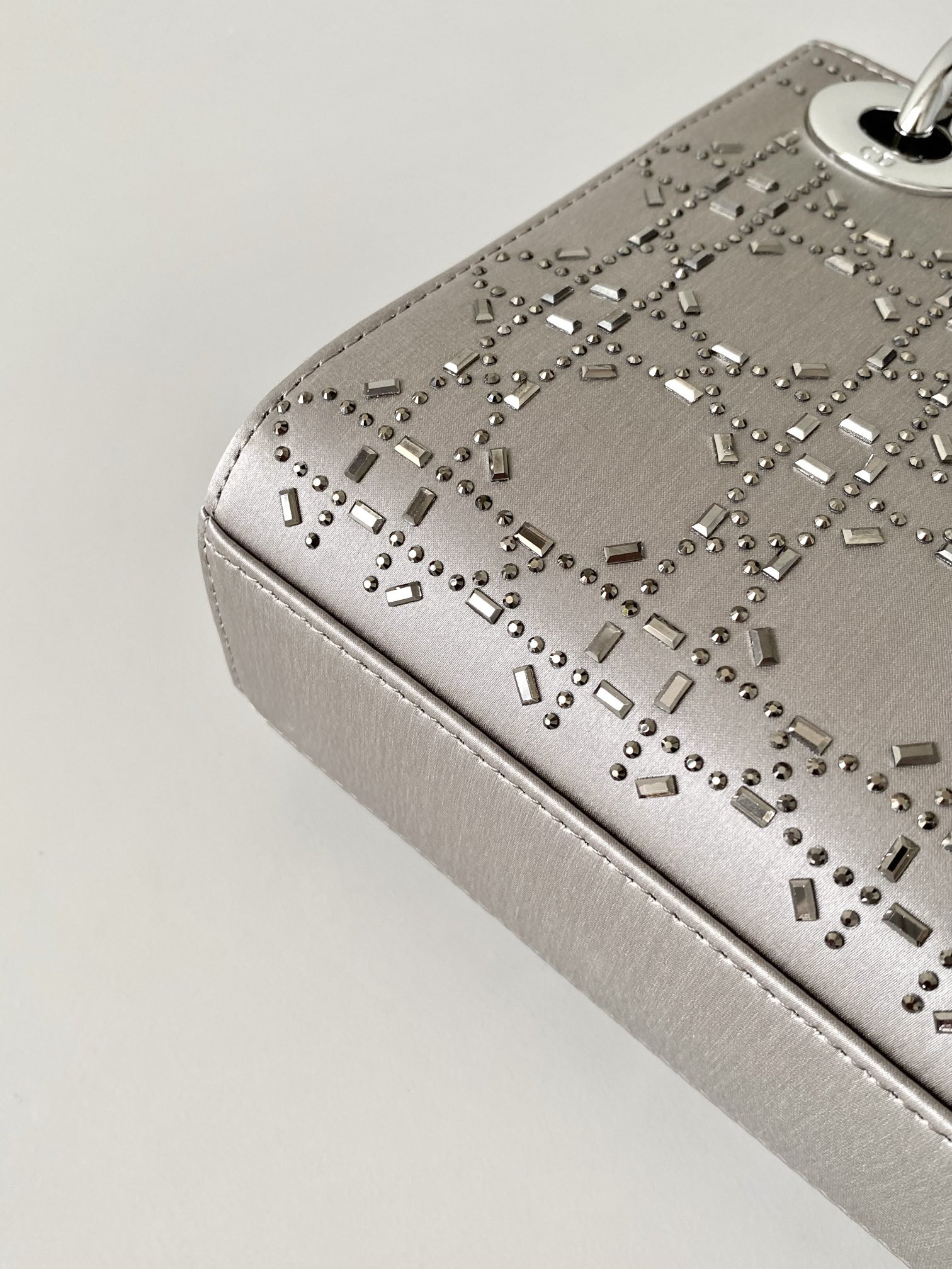 MINI LADY DIOR BAG GRAY 6.5 X 6 X 3 INCHES