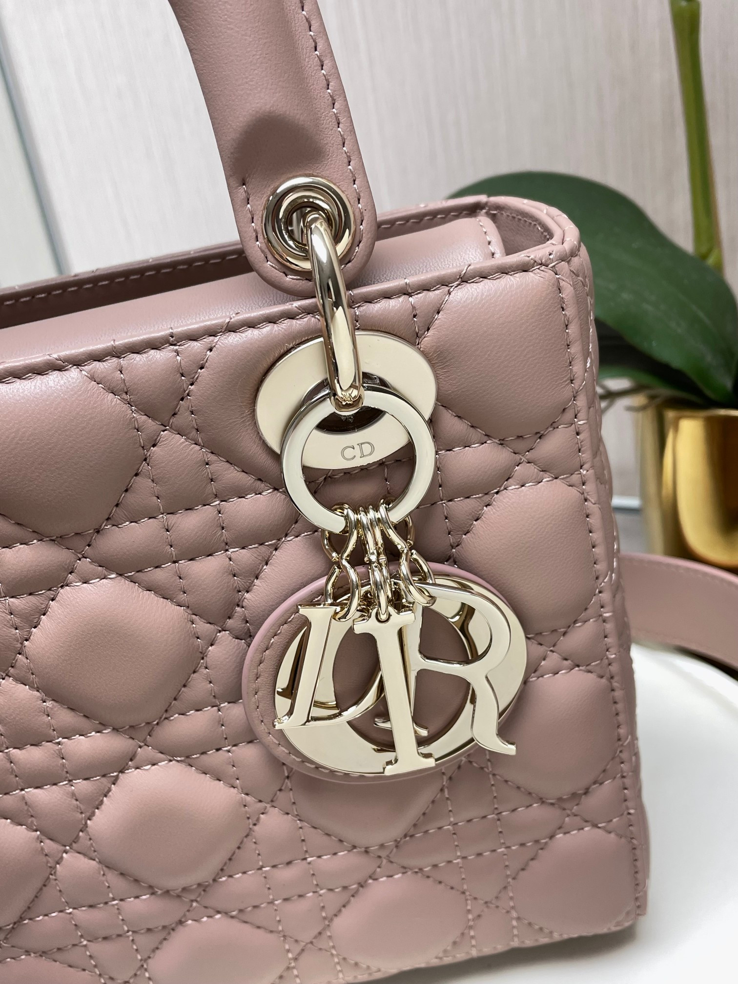 Small Lady Dior My ABCDior Bag Blush 8 x 6.5 x 3 inches