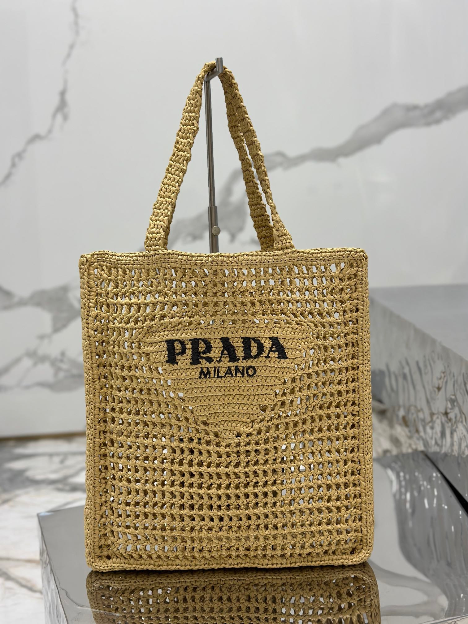 Prada Crochet tote bag Color Natural
