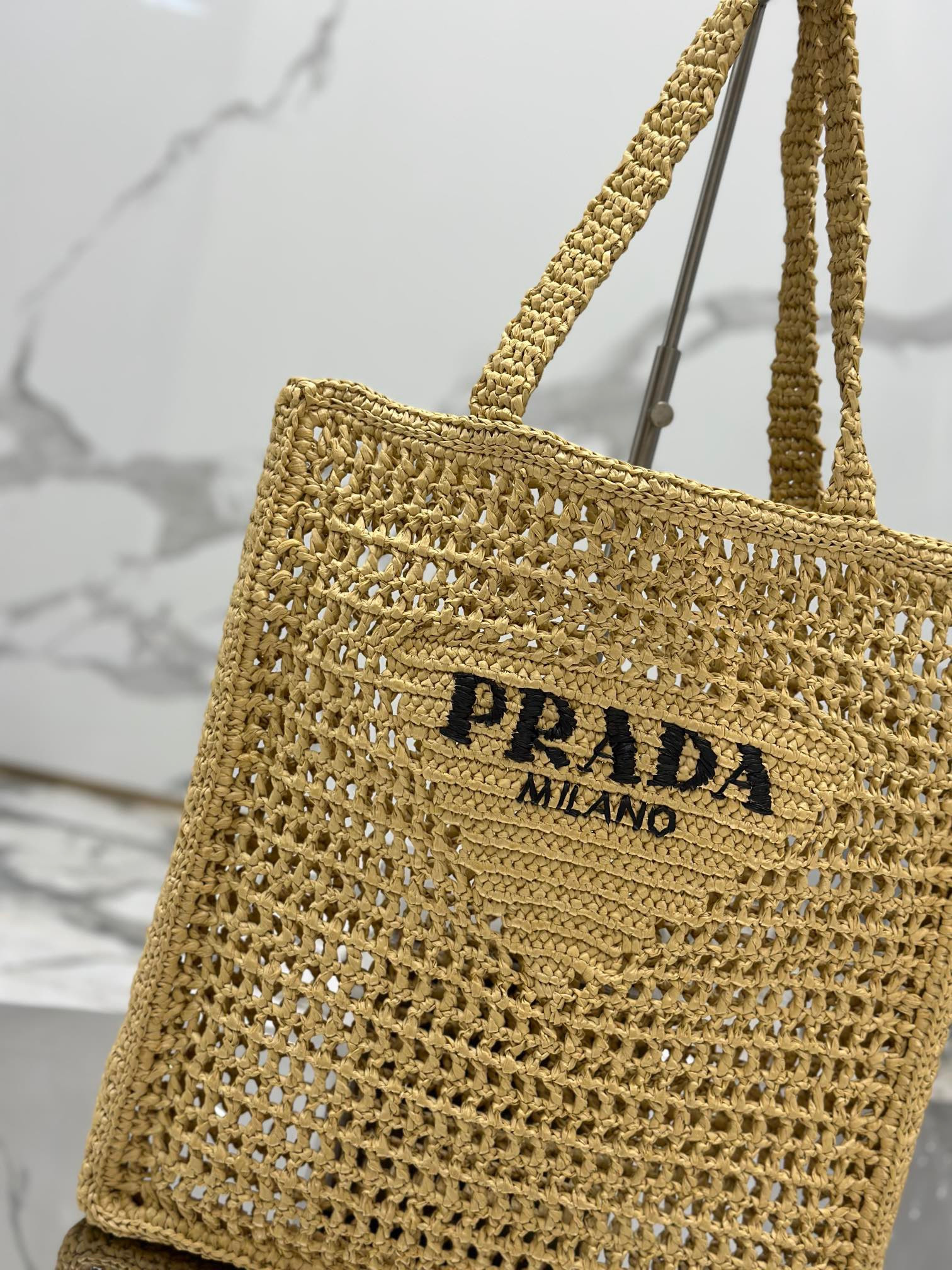 Prada Crochet tote bag Color Natural