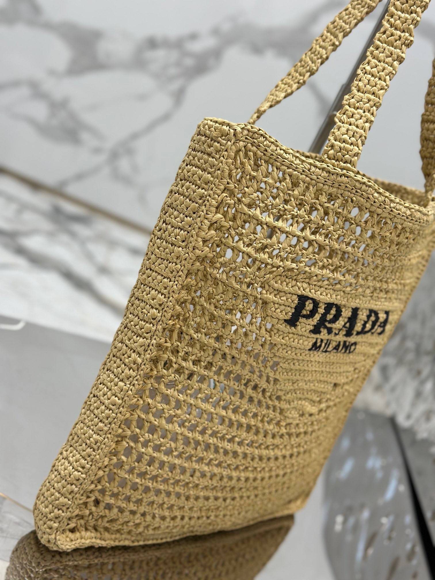 Prada Crochet tote bag Color Natural