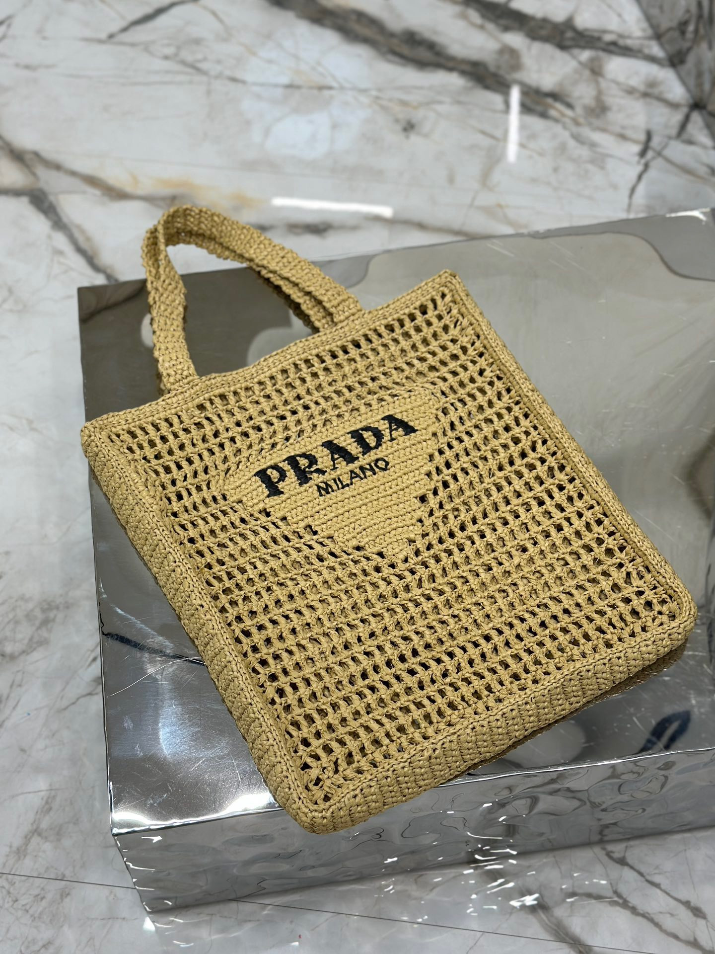 Prada Crochet tote bag Color Natural