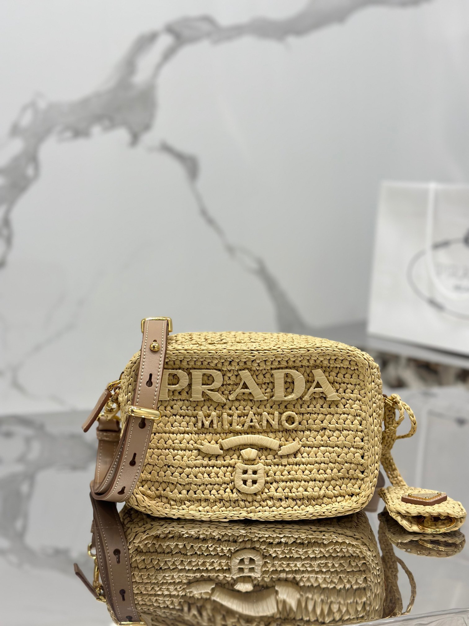 Prada Crochet Prada Brique bag Color Natural