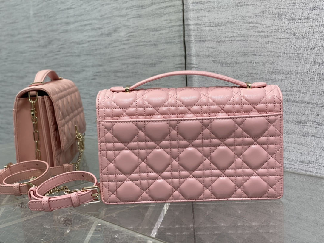 My Dior Top Handle Bag Melocoton Pink 9.5 x 5.5 x 3 inches