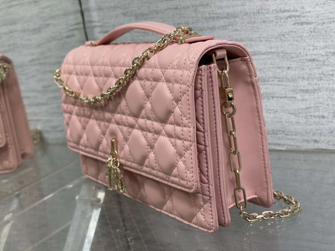 My Dior Top Handle Bag Melocoton Pink 9.5 x 5.5 x 3 inches