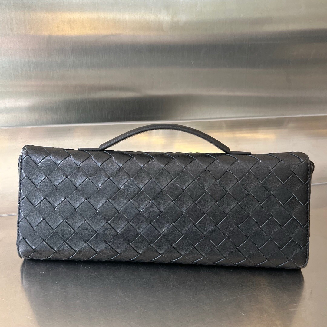 BOTTEGA VENETA Long Clutch Andiamo With Handle Black 31x13x3cm