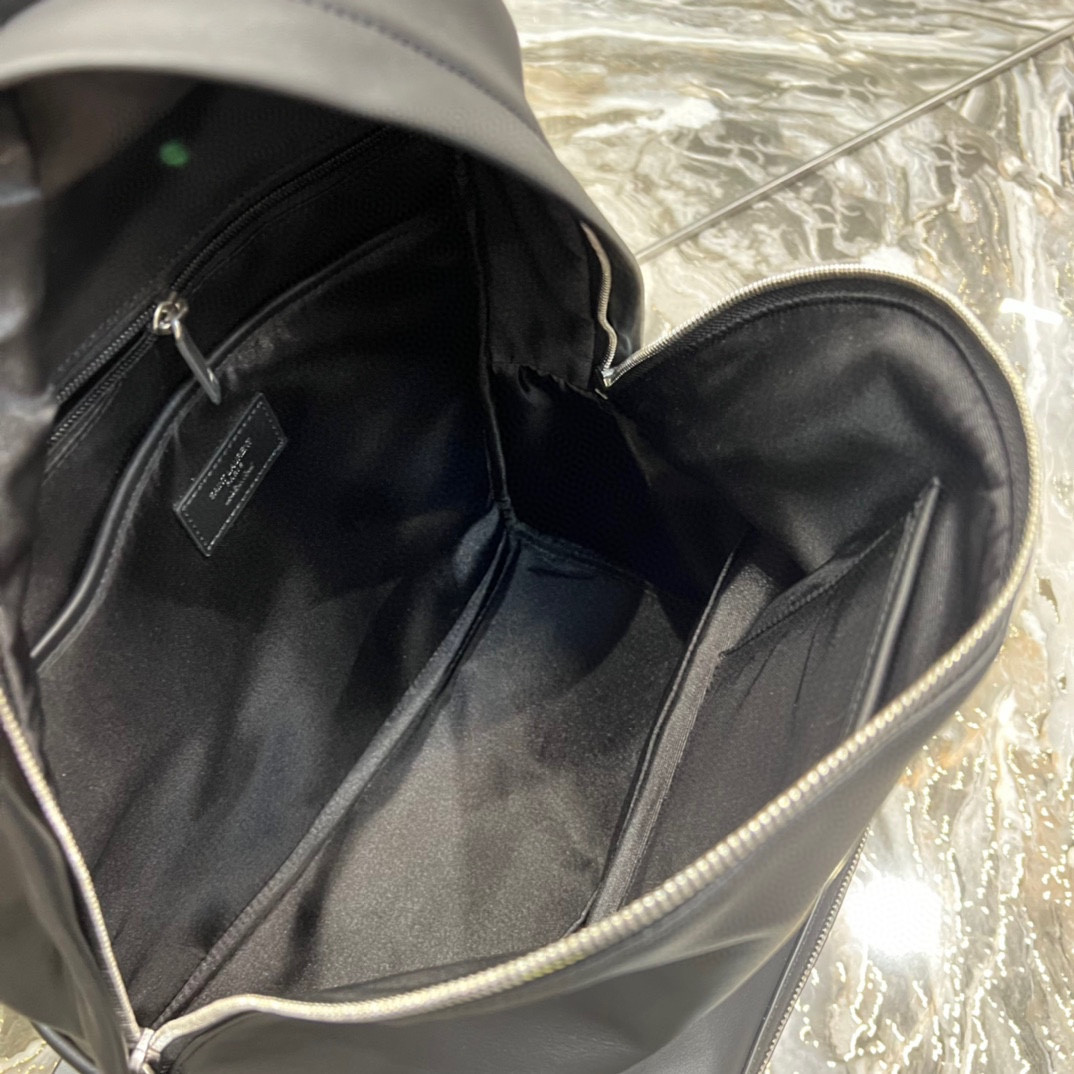 YSL CITY BACKPACK IN CANVAS, NYLON AND LEATHER 31 X 41 X 22 CM 12.2 X 16.1 X 8.6 INCHES