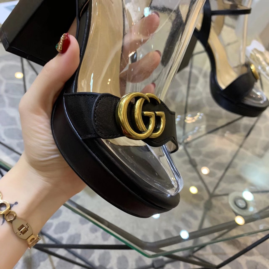 UA GUCCI LEATHER HIGH-HEEL SANDAL