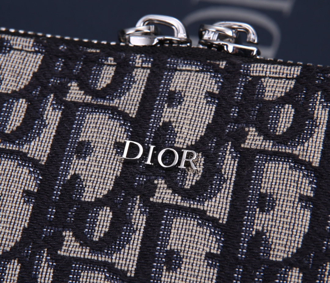 Dior Zipped Pouch with Strap 17×12.5×6cm