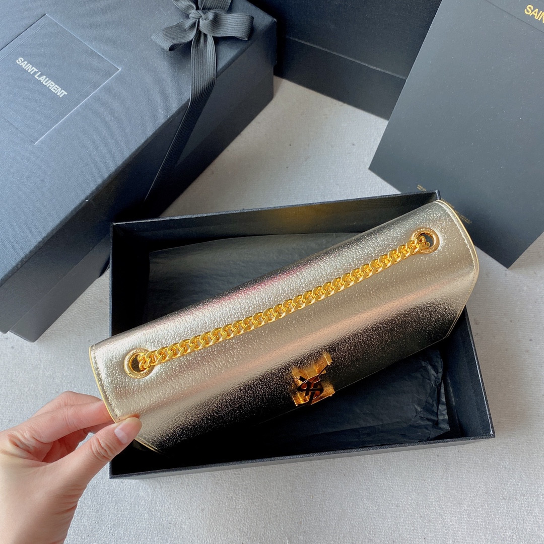 YSL KATE SMALL IN METALLIC LEATHER 20x12x5cm