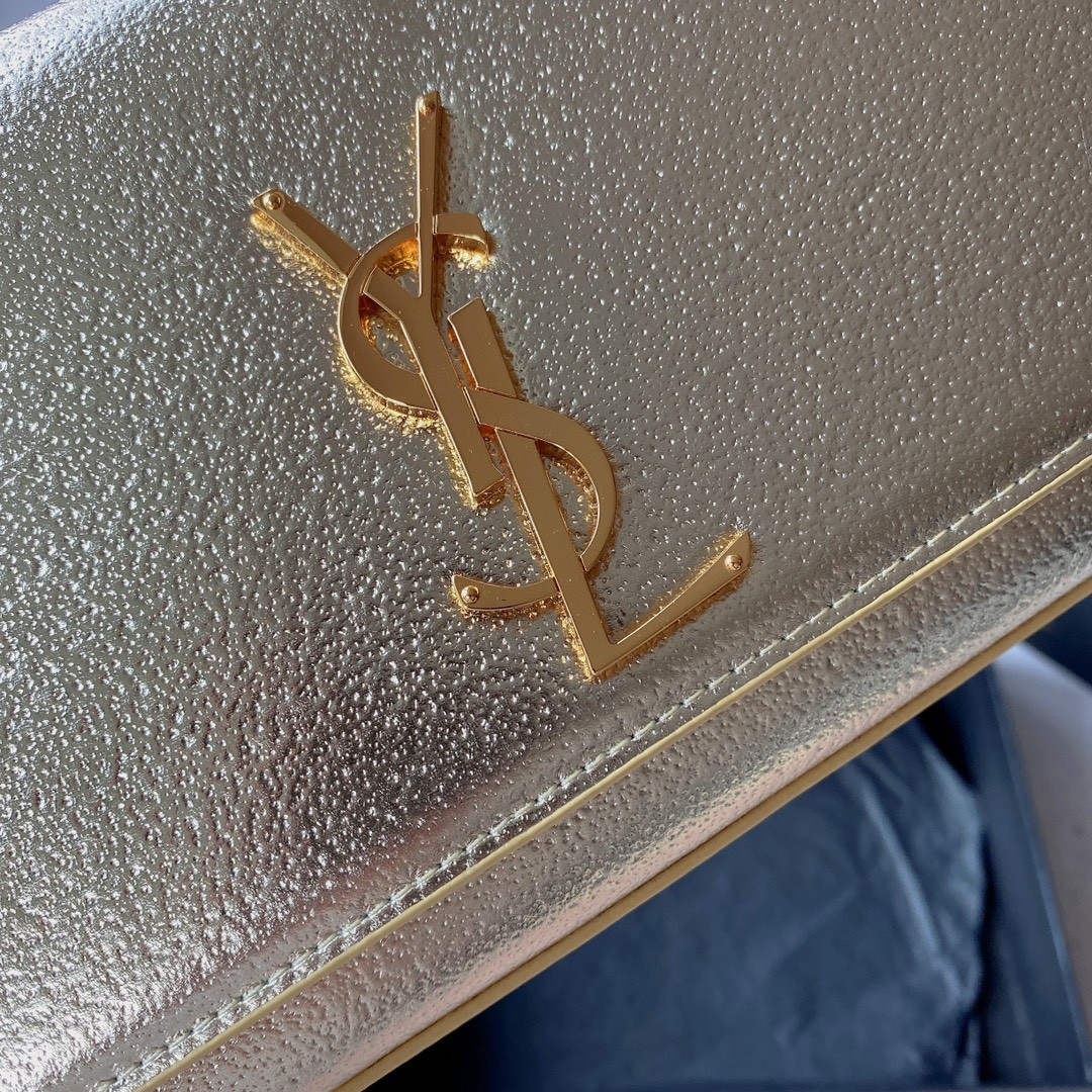YSL KATE SMALL IN METALLIC LEATHER 20x12x5cm