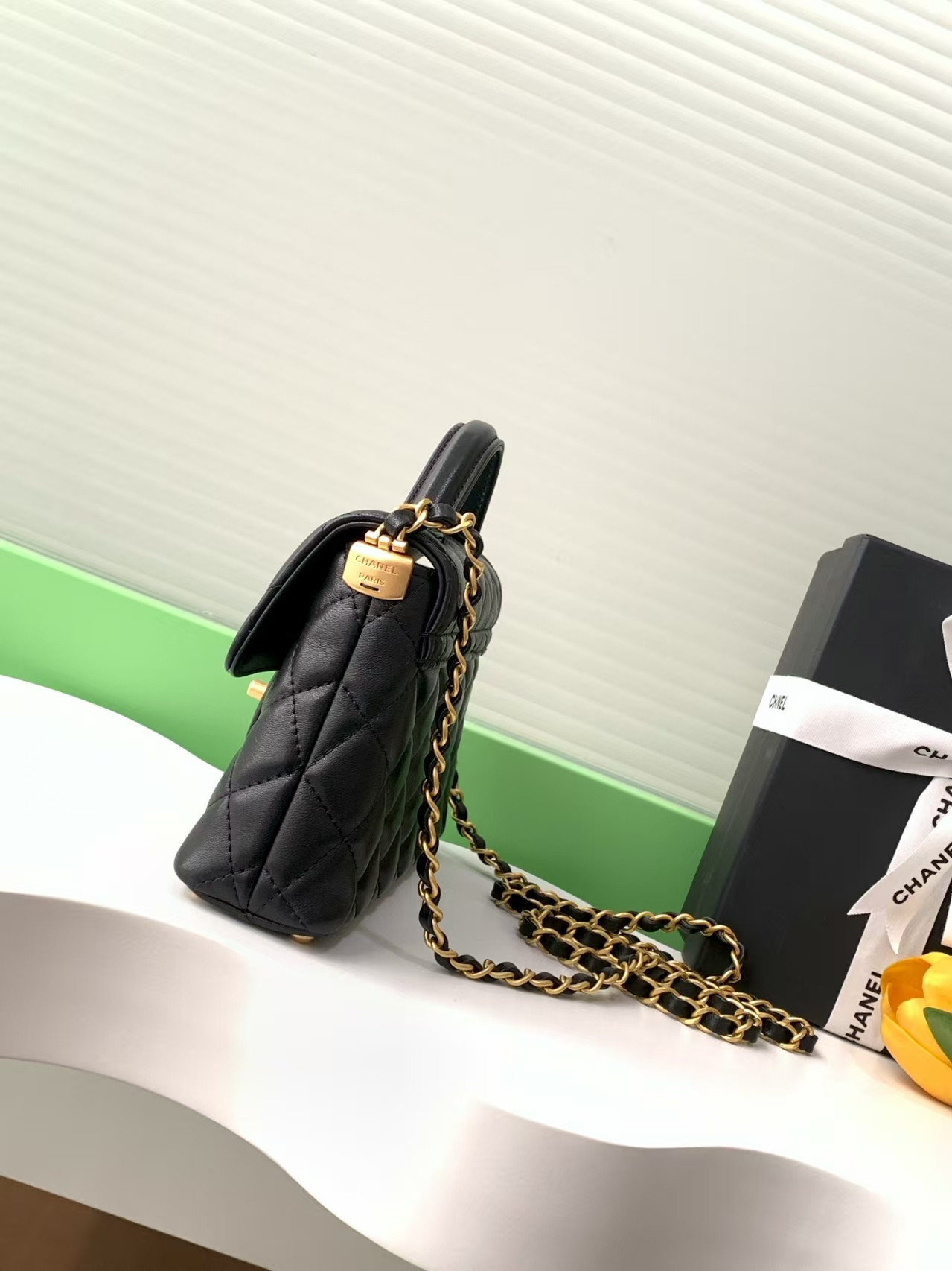 Chanel Small Top Handle Flap Bag AS5355 14x20x6cm