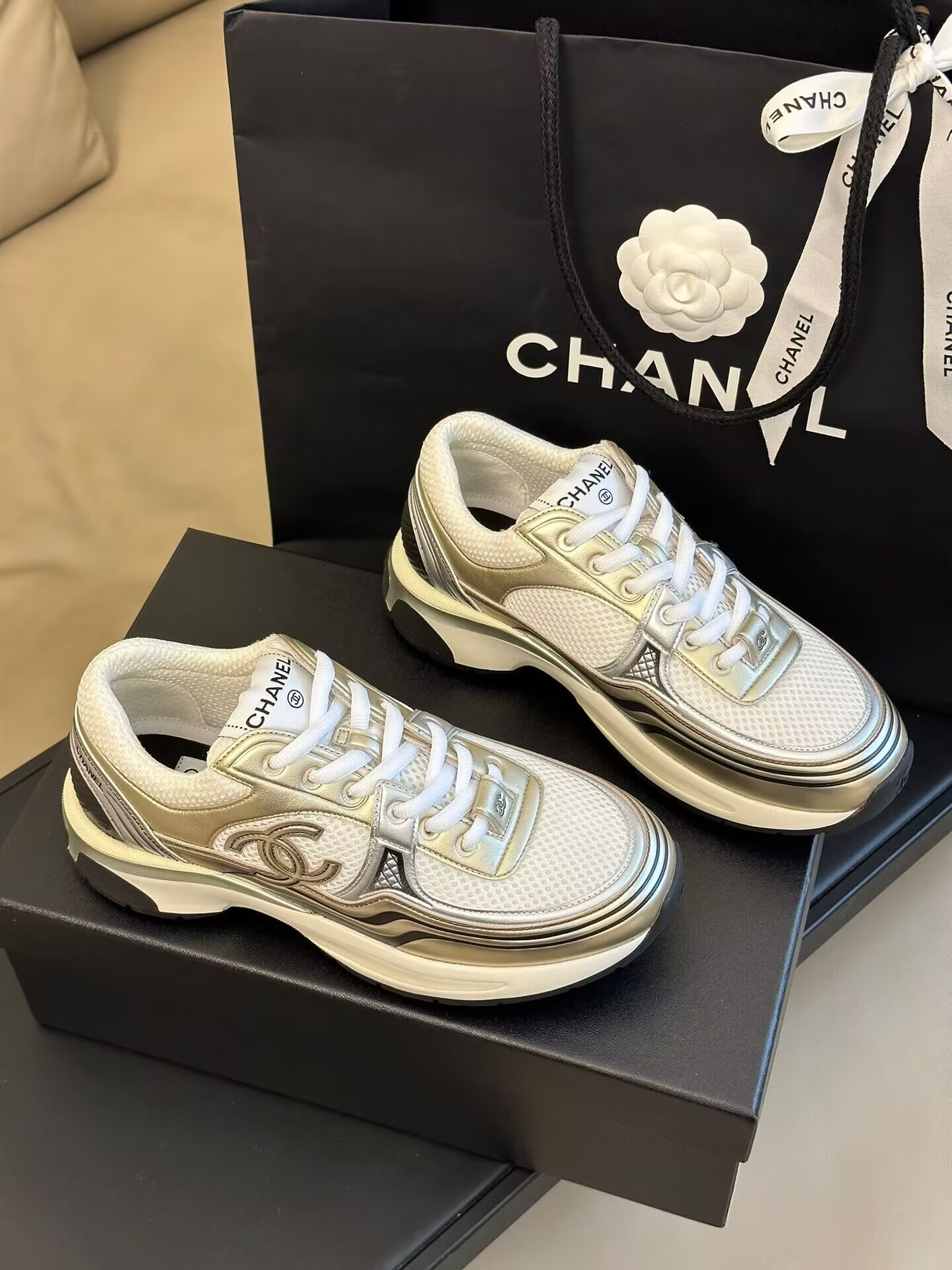 Chanel CC Runner Gold Laminate