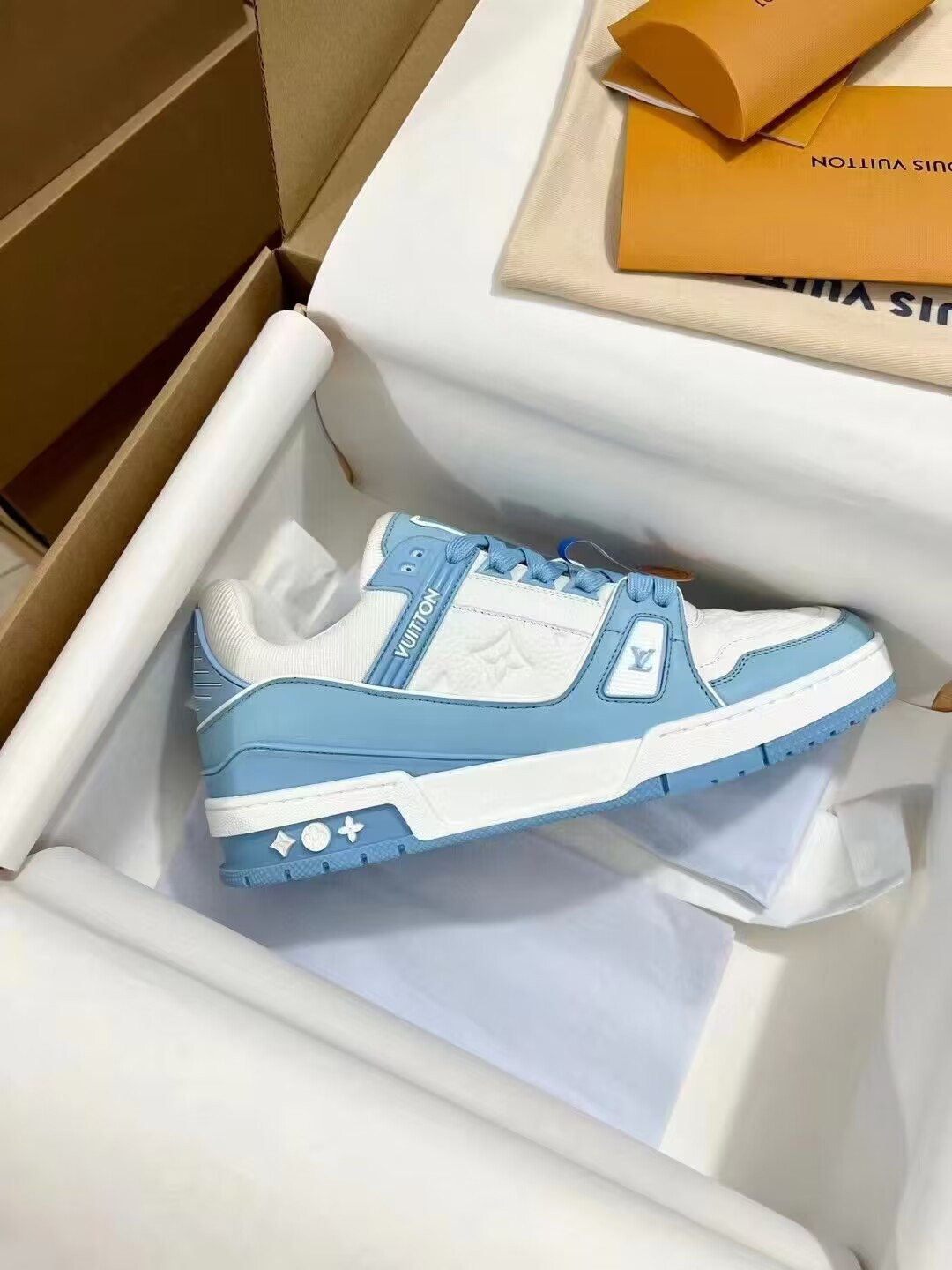 UA Louis Vuitton LV Trainer Low White Sky Blue