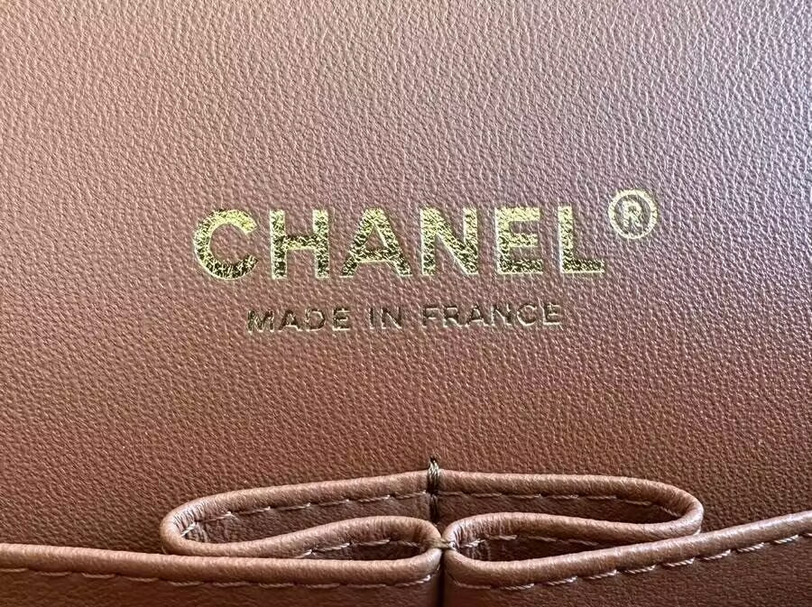 CHANEL Classic Handbag in Grained Litchi Pattern Calfskin & Gold-Tone Metal 6 × 9.9 × 2.5 inches