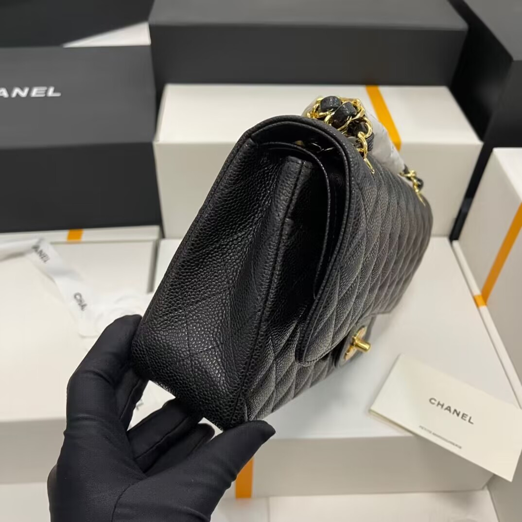 CHANEL CLASSIC HANDBAG GRAINED CALFSKIN 6 × 9.9 × 2.5 in