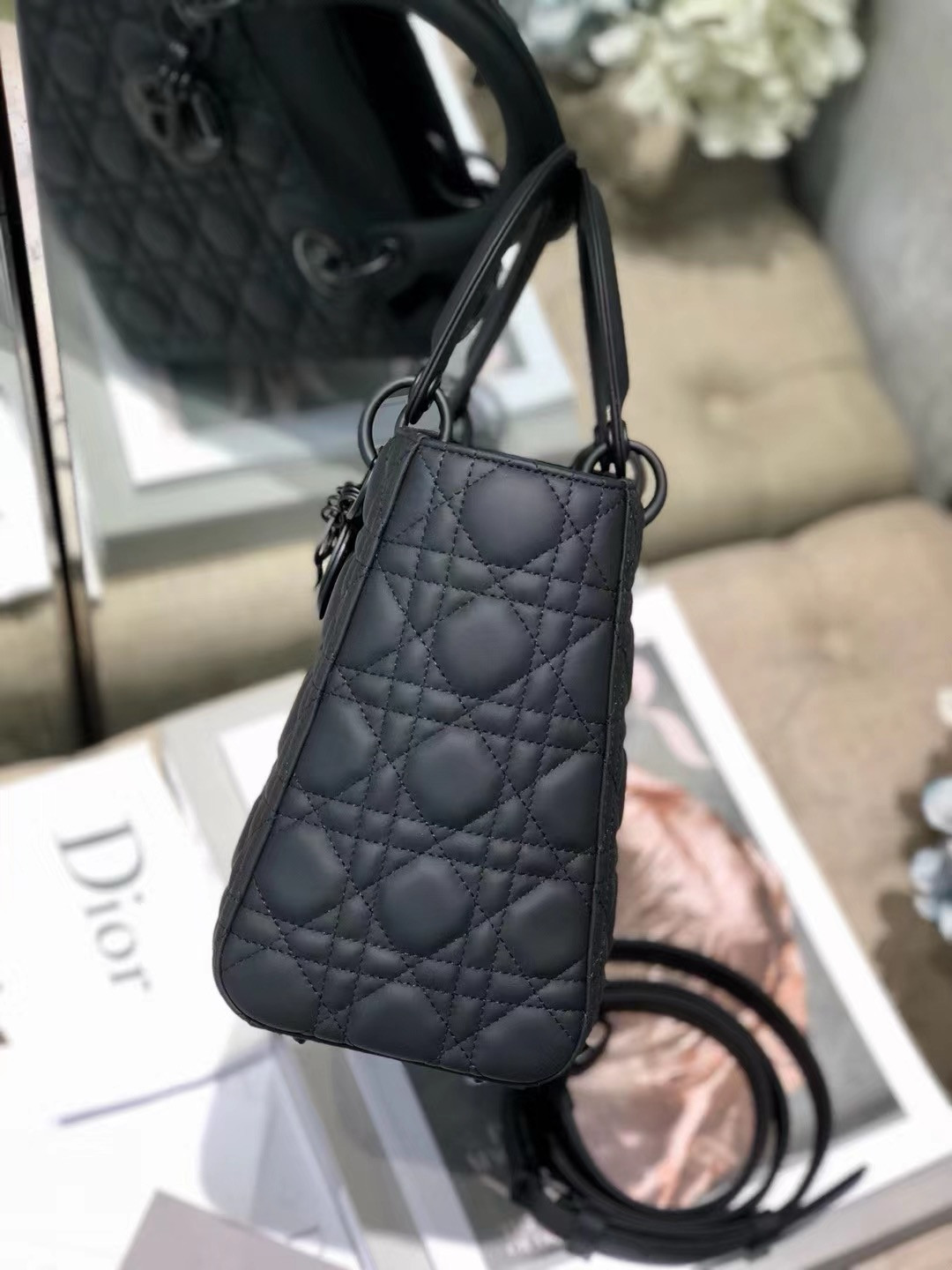 Medium Lady Dior Bag 9.5 x 8 x 4.5 inches