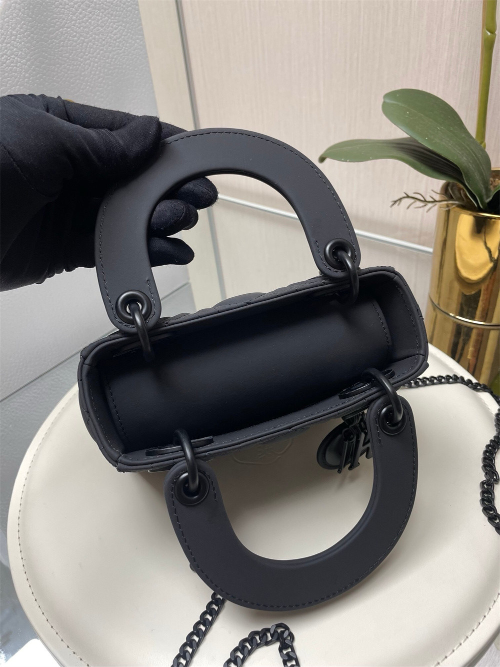 Mini Lady Dior Bag 6.5 x 6 x 3 inches