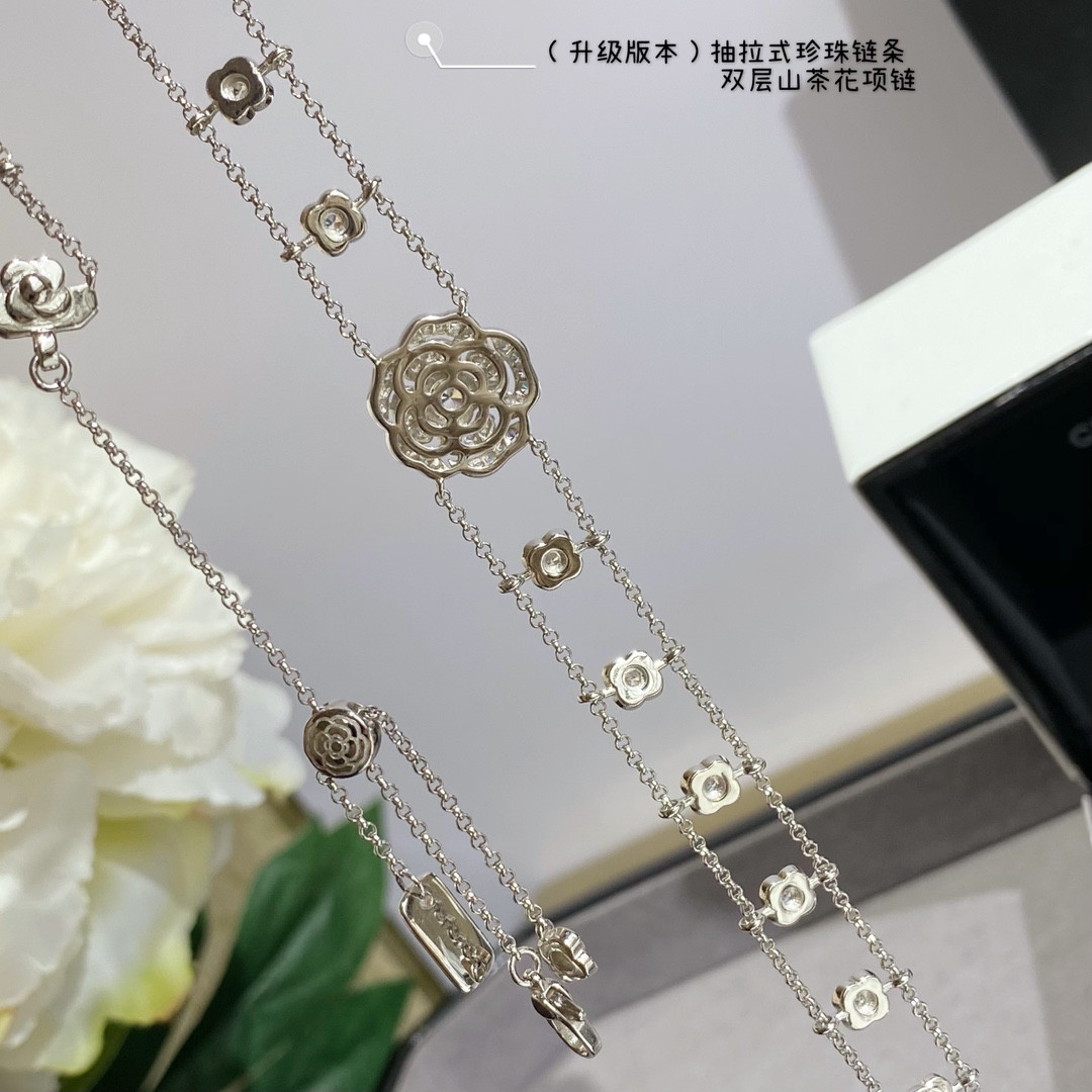 Chanel Double Camellia Necklace