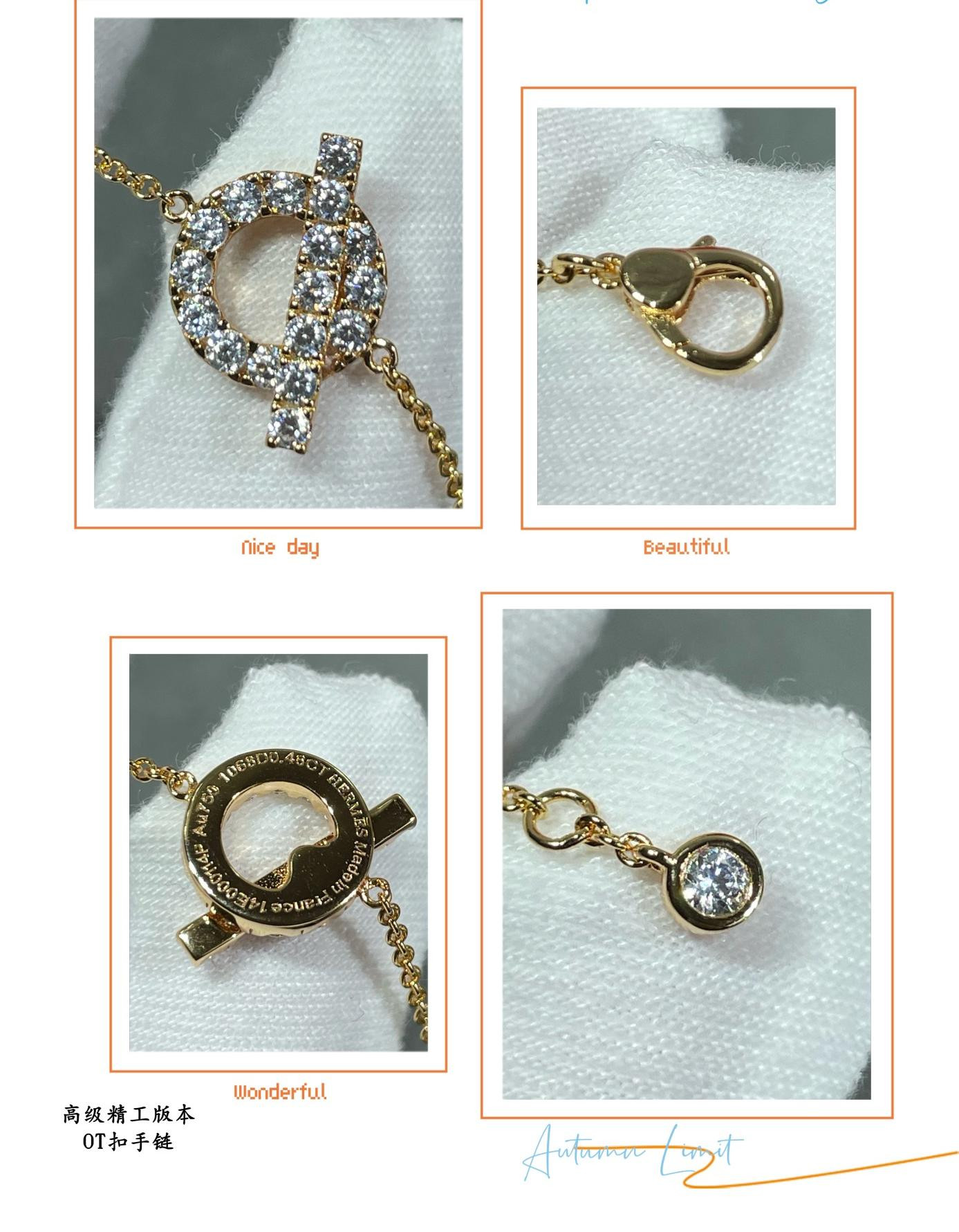 Hermes OT clasp fully diamond-encrusted Bracelet