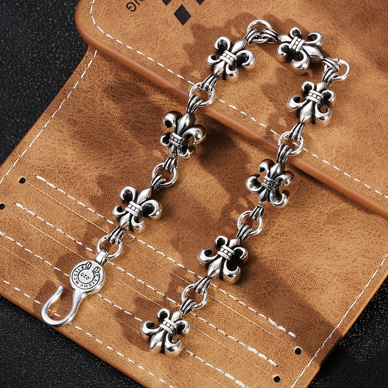 Ch*0me He**ts scout flower bracelet, unisex material: 925 sterling silver