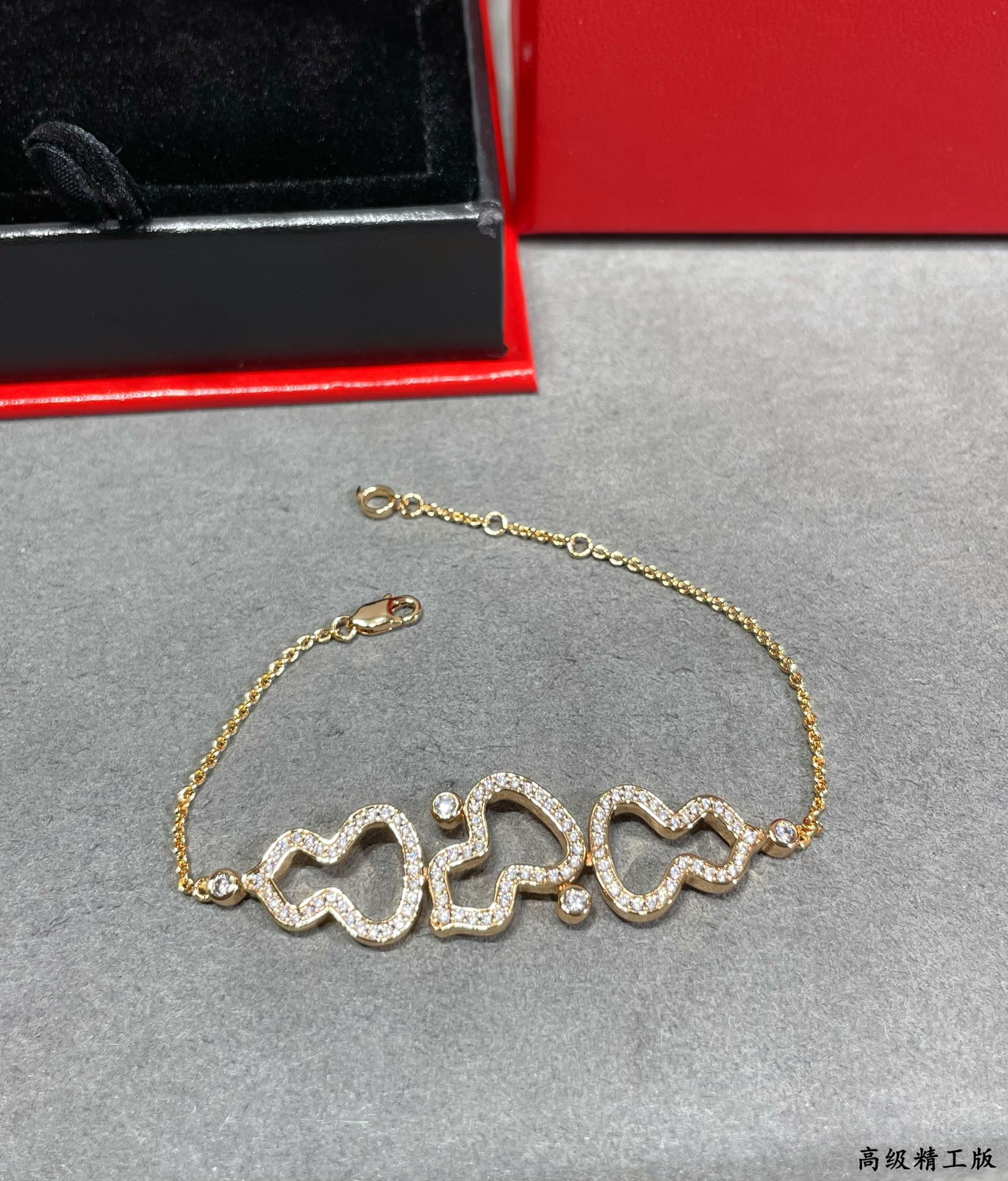 Qeelin Triple Gourd Full Diamond Bracelet