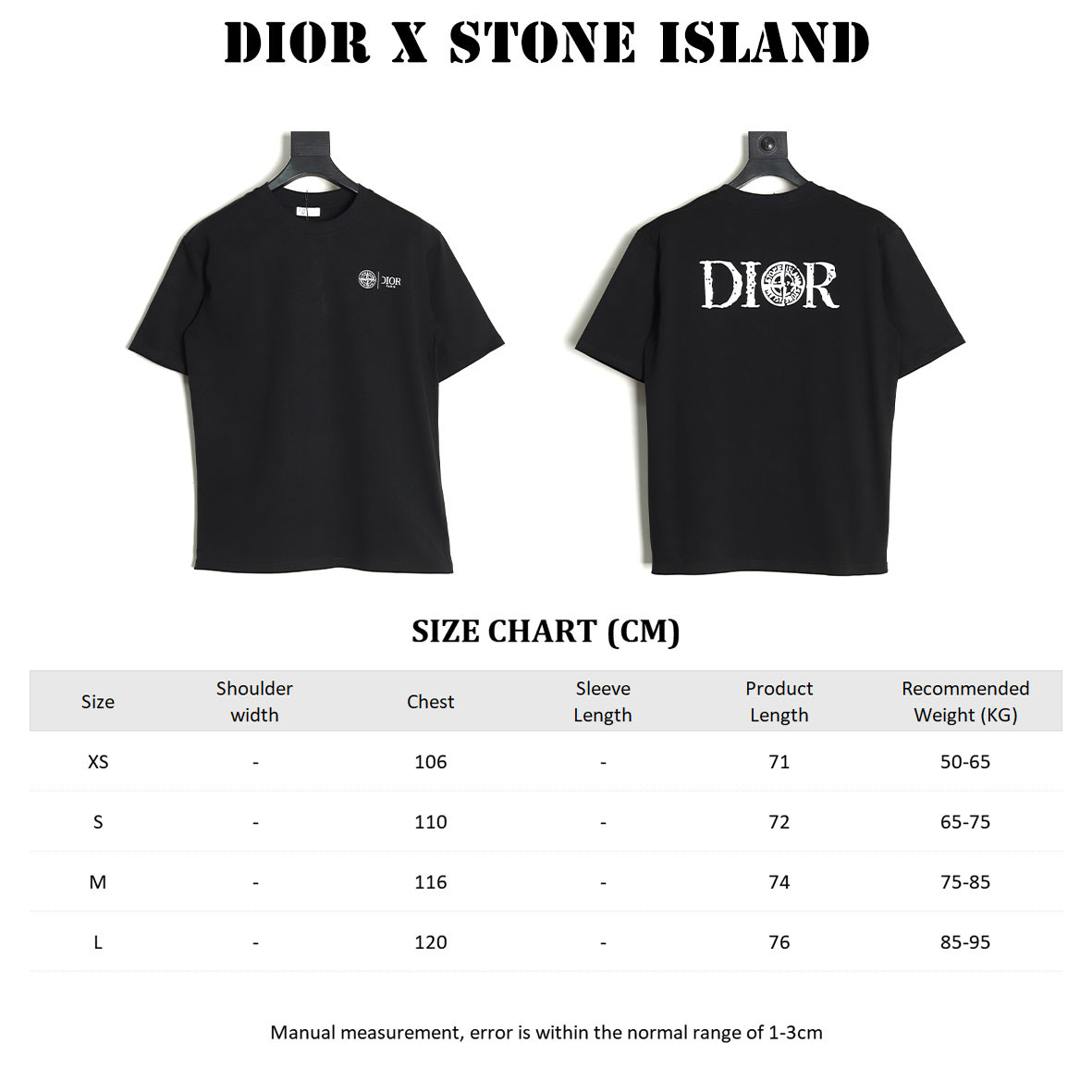 Dior x Stone Island 25SS Short-sleeved T-shirt