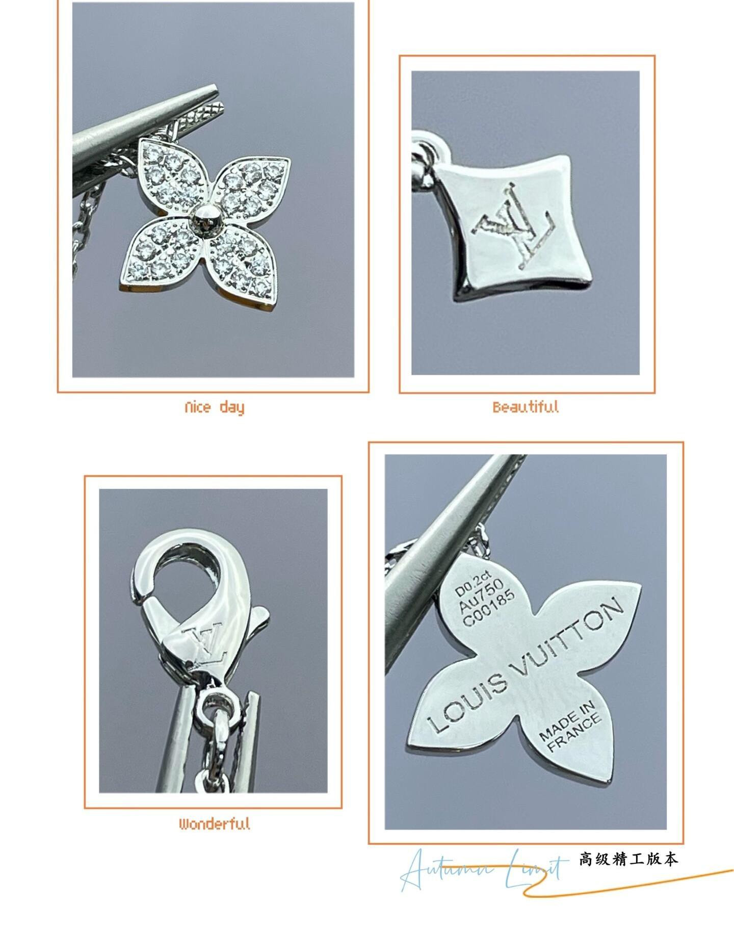 LV Single Flower Full Diamond Necklace