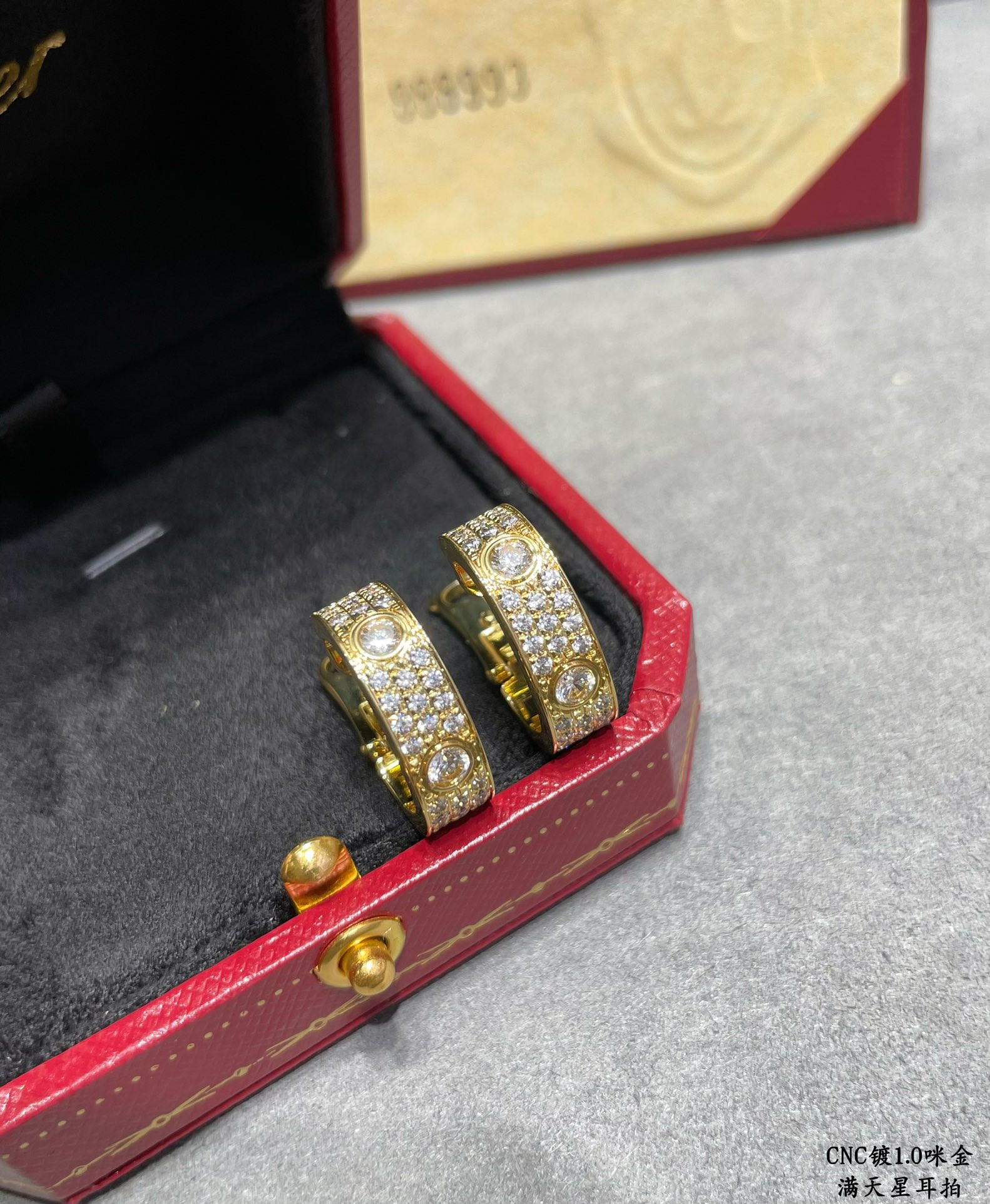 Cartier Wide version full pave Earrings
