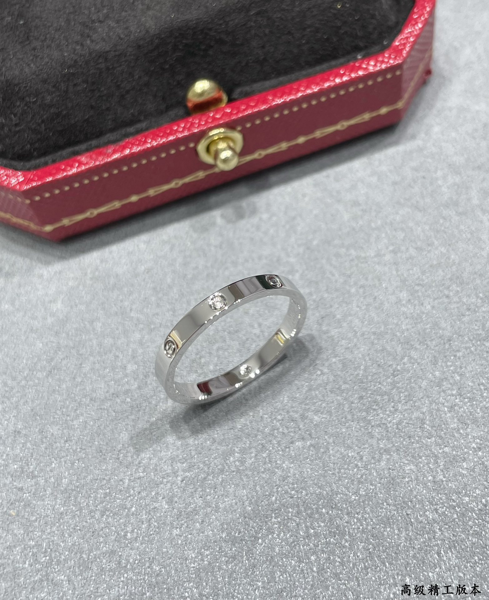 Cartier narrow version four diamond love ring