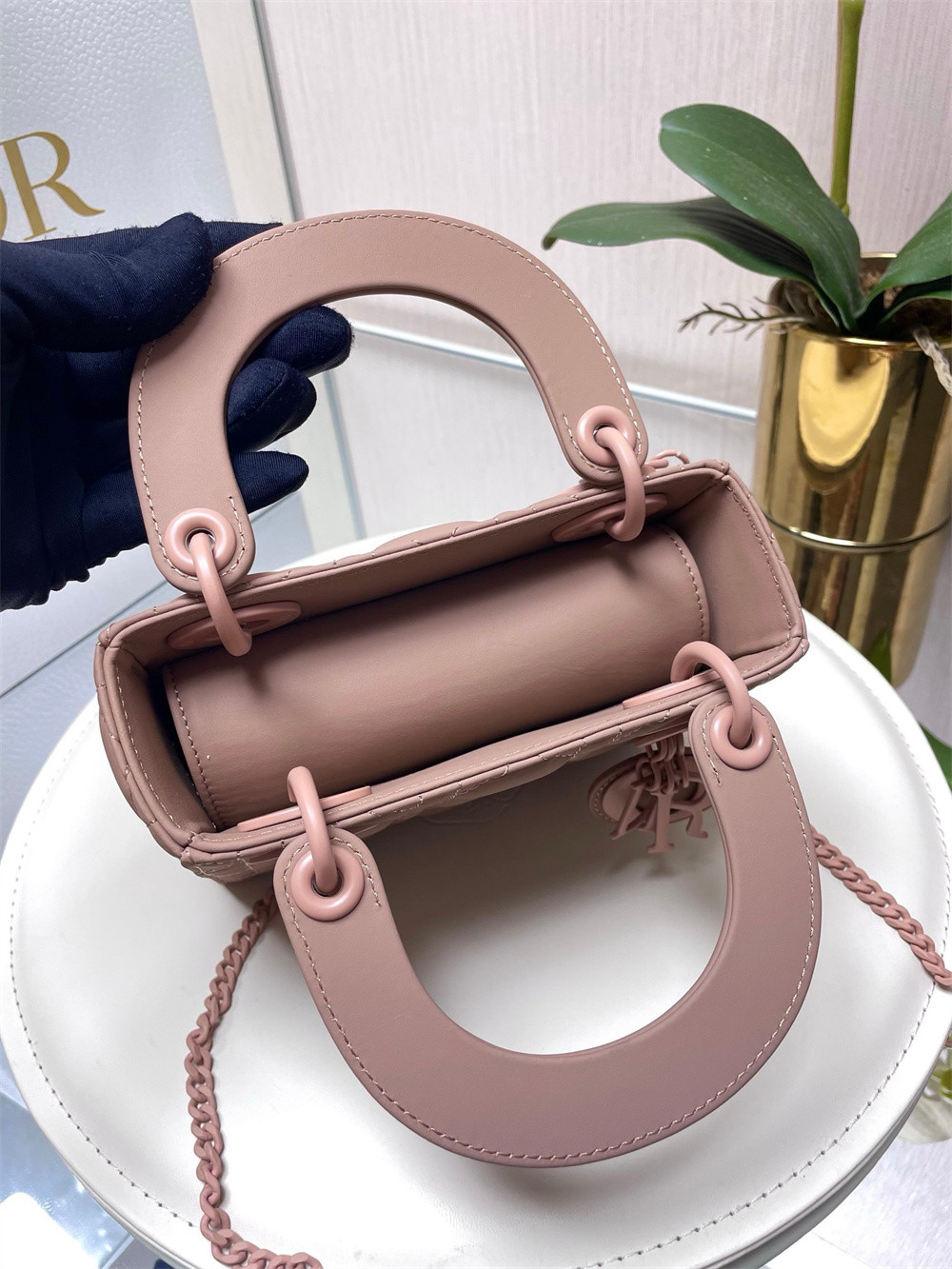 Mini Lady Dior Bag 6.5 x 6 x 3 inches