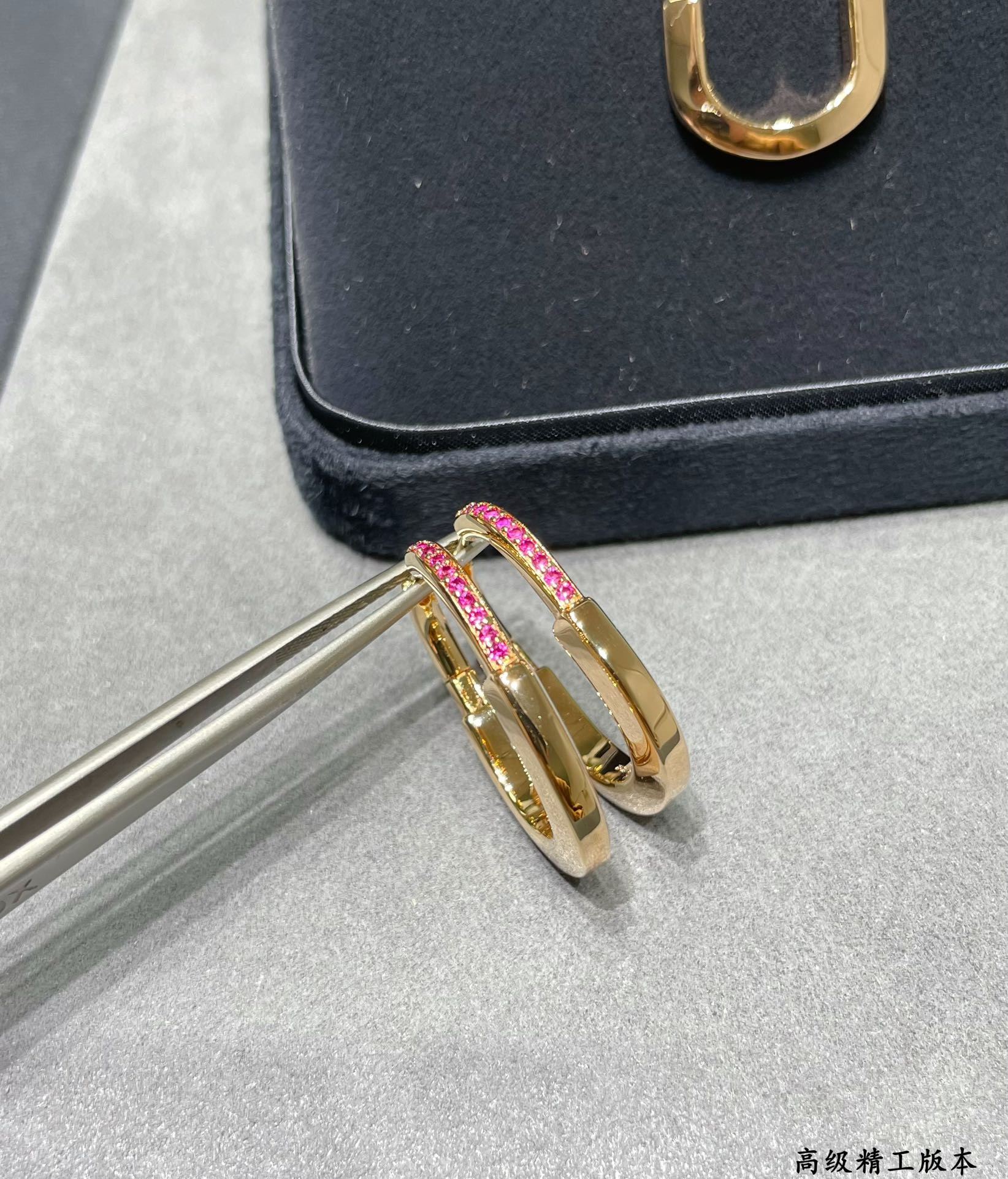 Tiffany & Co. Medium Pink Diamond Lock Earrings