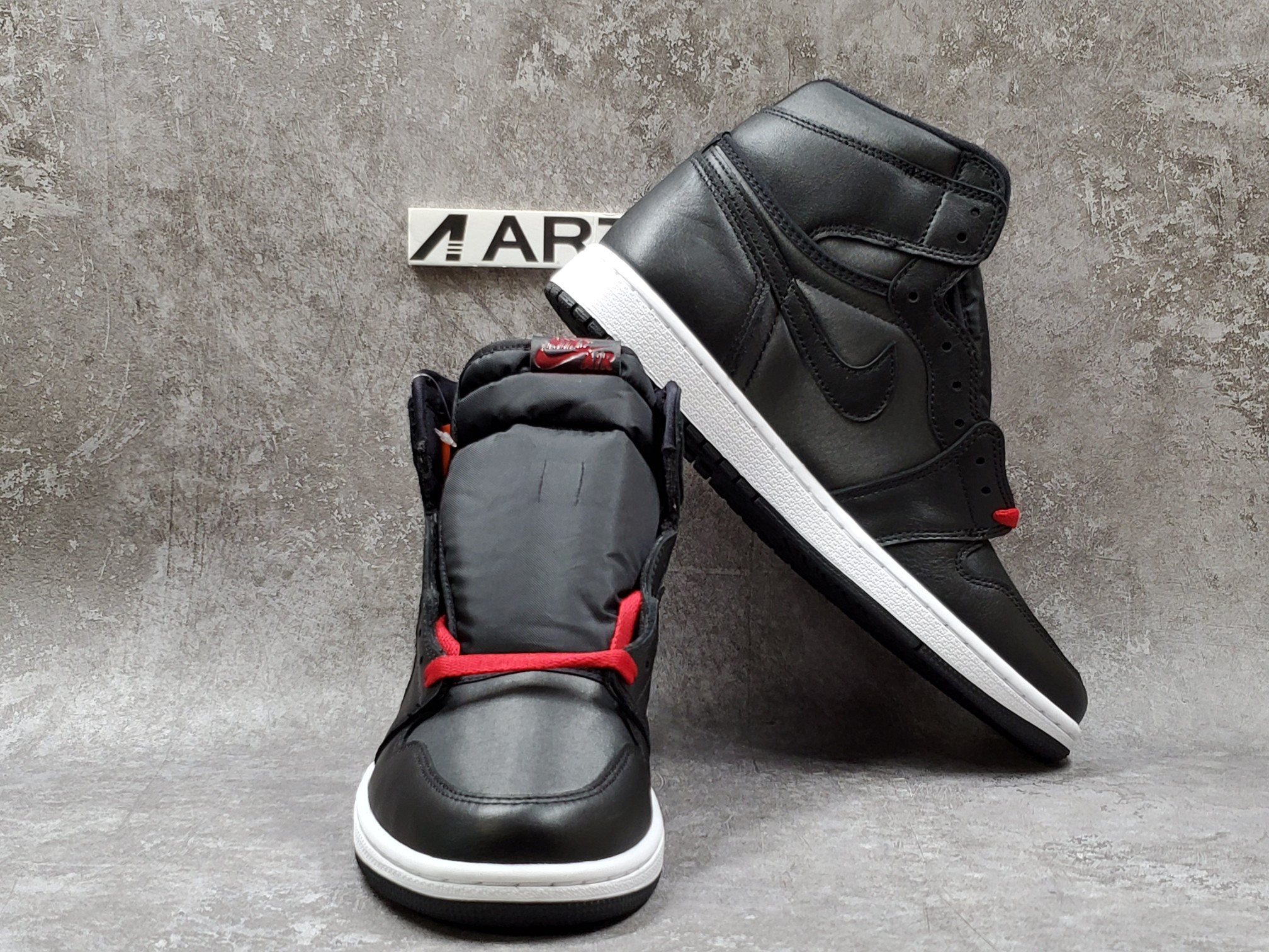 Air Jordan 1 Retro High Black Satin Gym Red