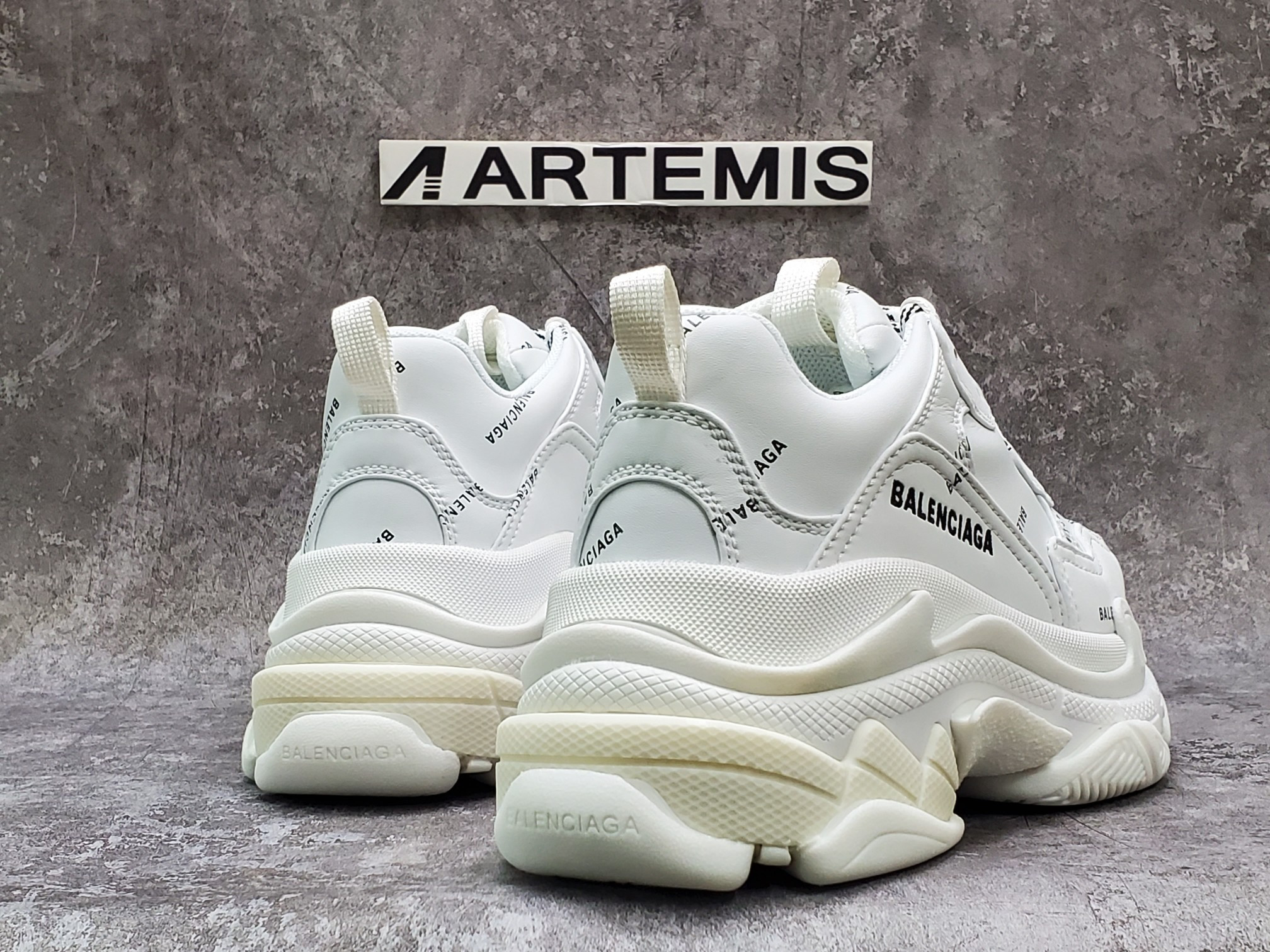 Balenciga Triple S Allover Logo White