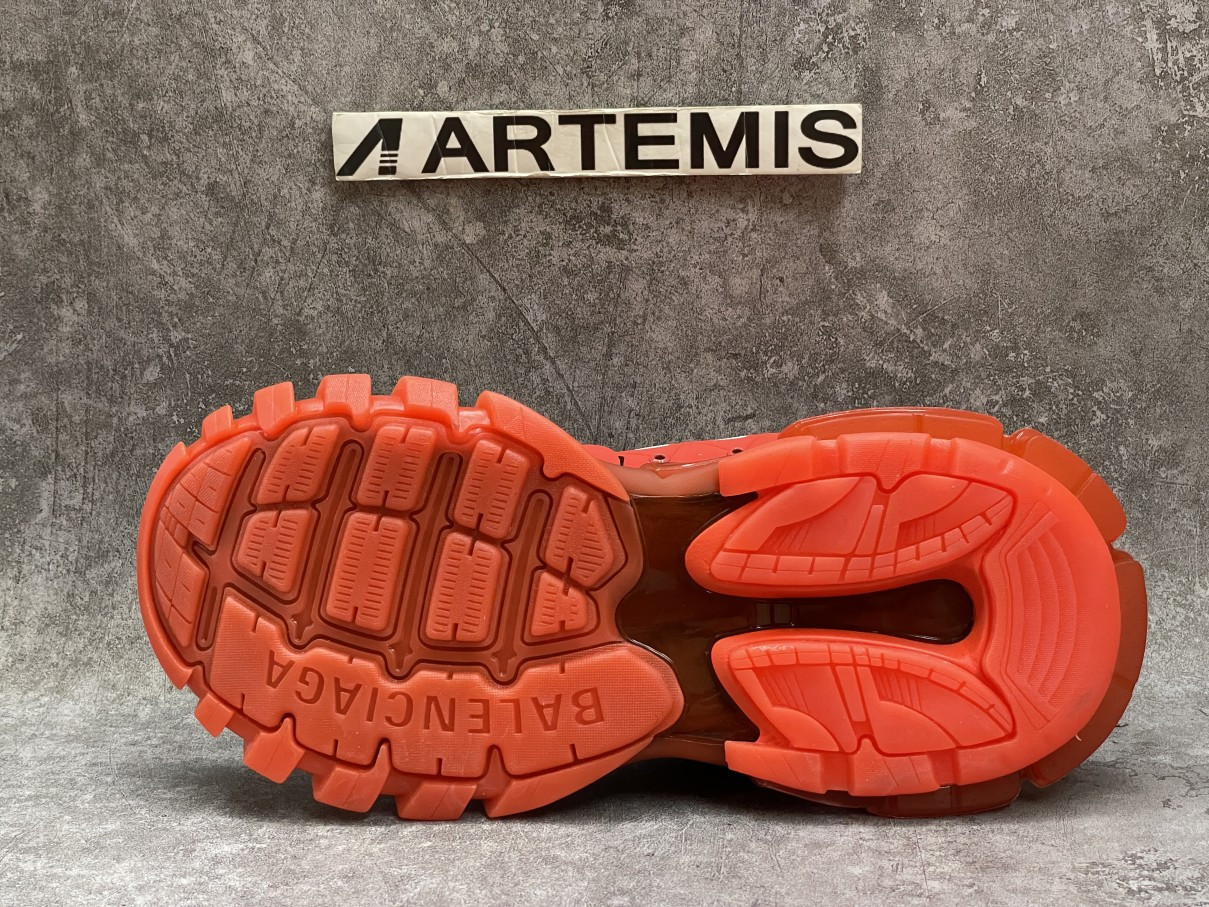 Balenciga Track Clear Sole Red