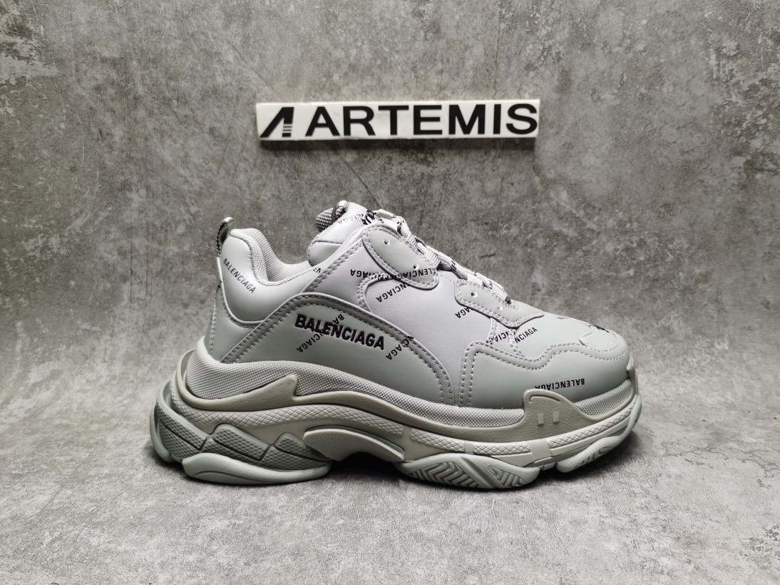 Balenciga Triple S Allover Logo Grey