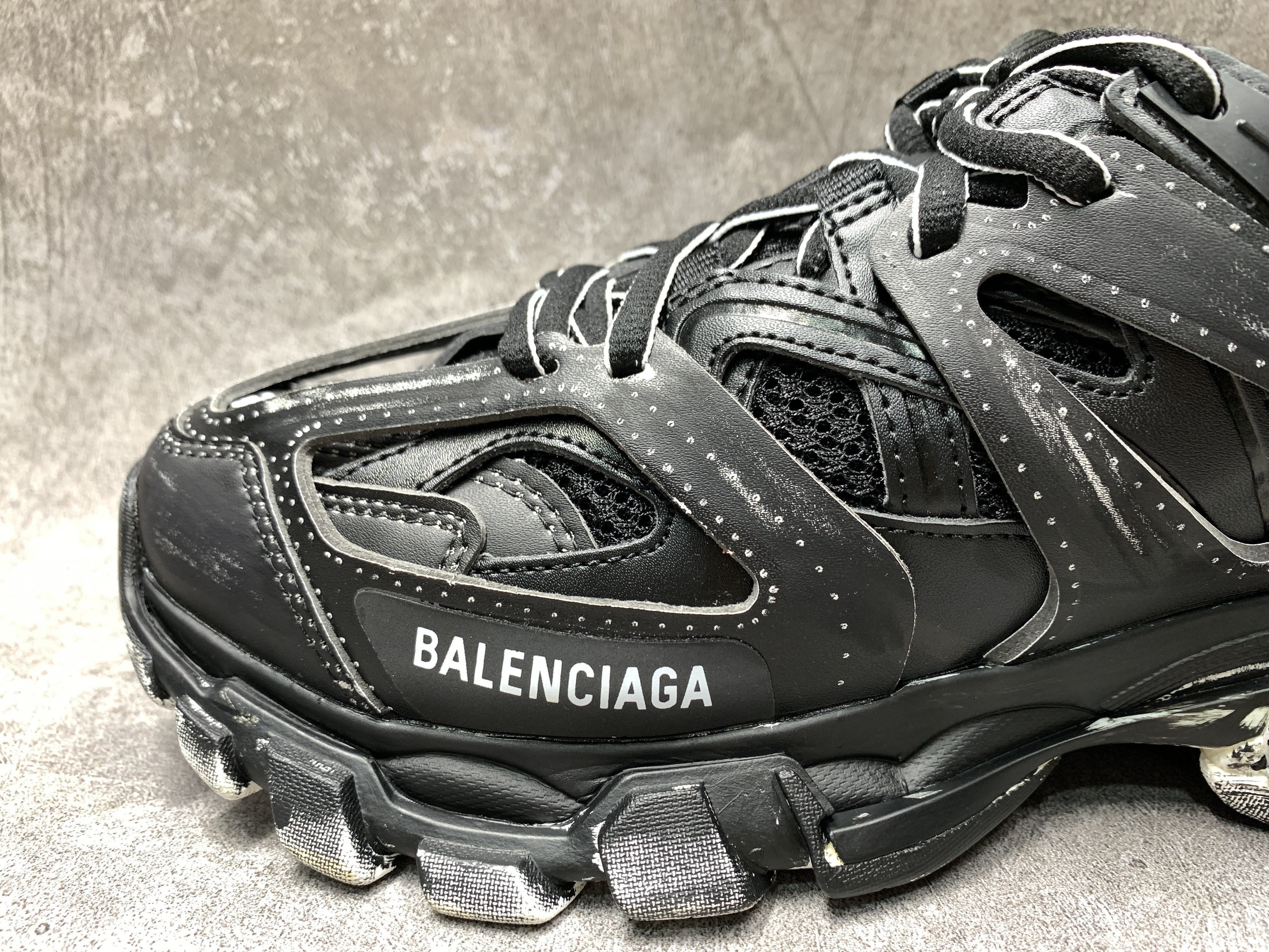 Balenciga Black Faded Track Sneakers