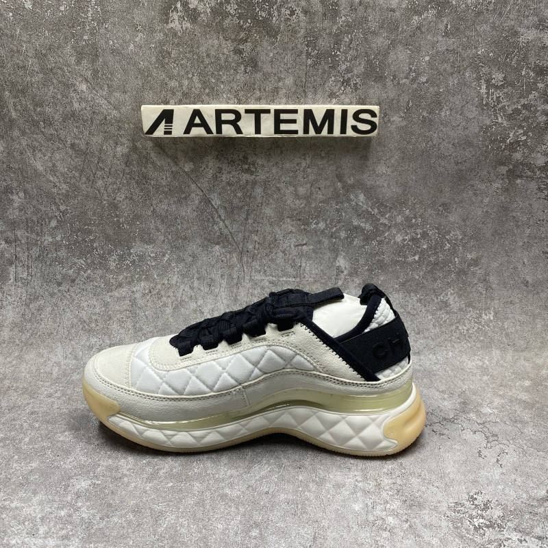 Chanel White Ivory Cc Sneakers