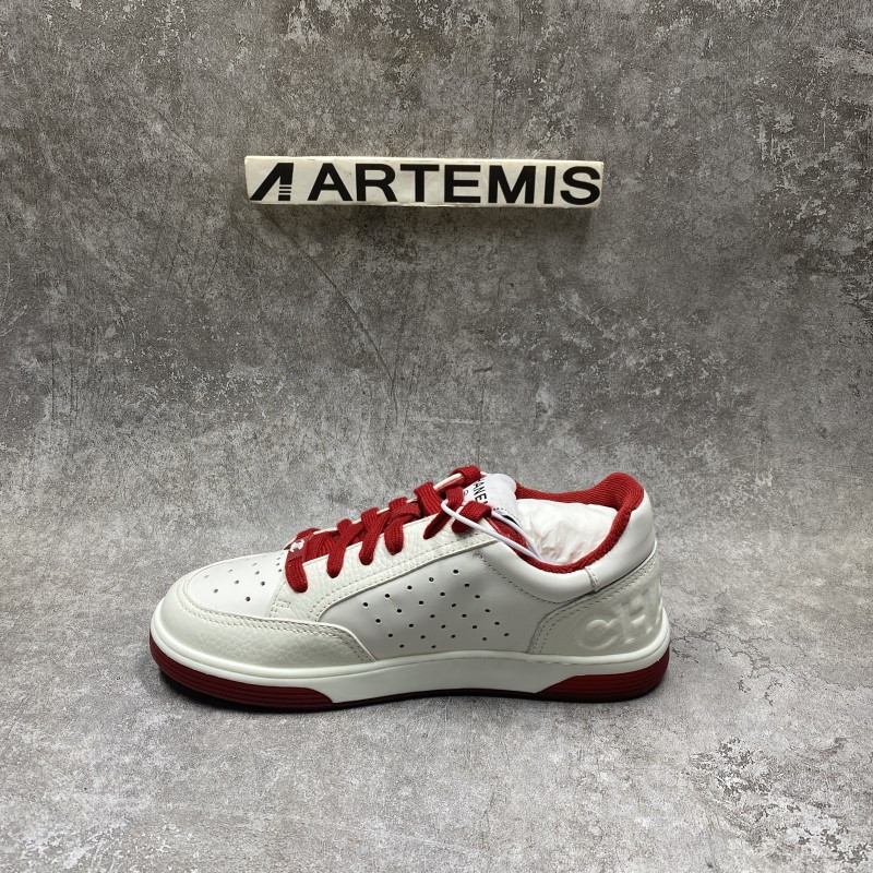 Chanel 22P Trainer White Dark Red