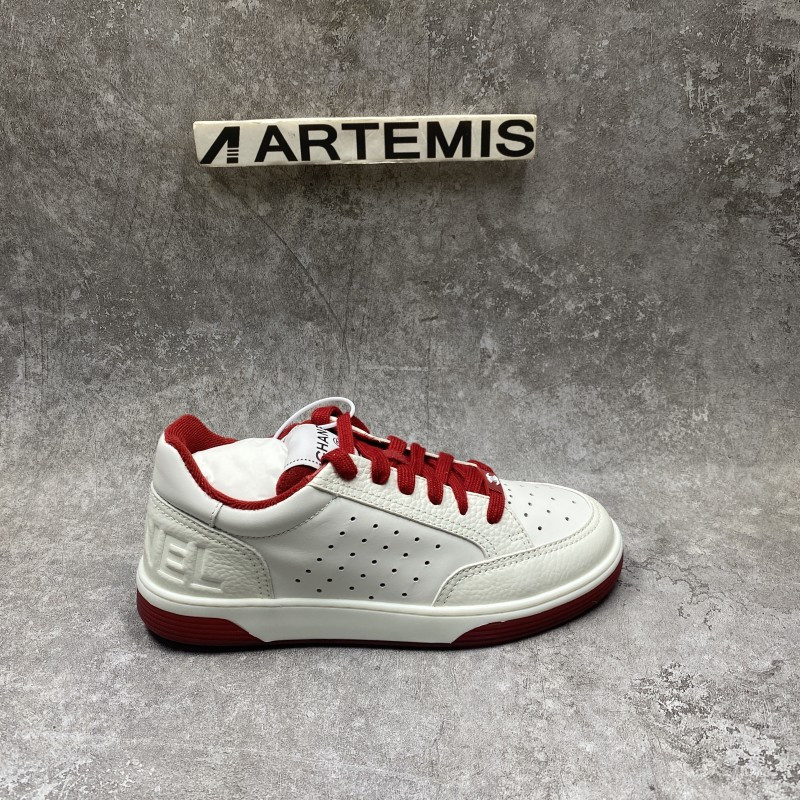 Chanel 22P Trainer White Dark Red